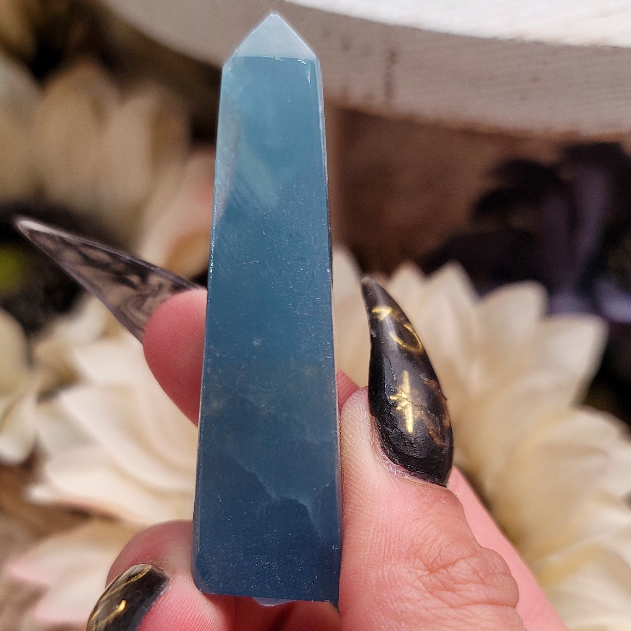 Blue Onyx Obelisk for Happiness, Healing and Peace