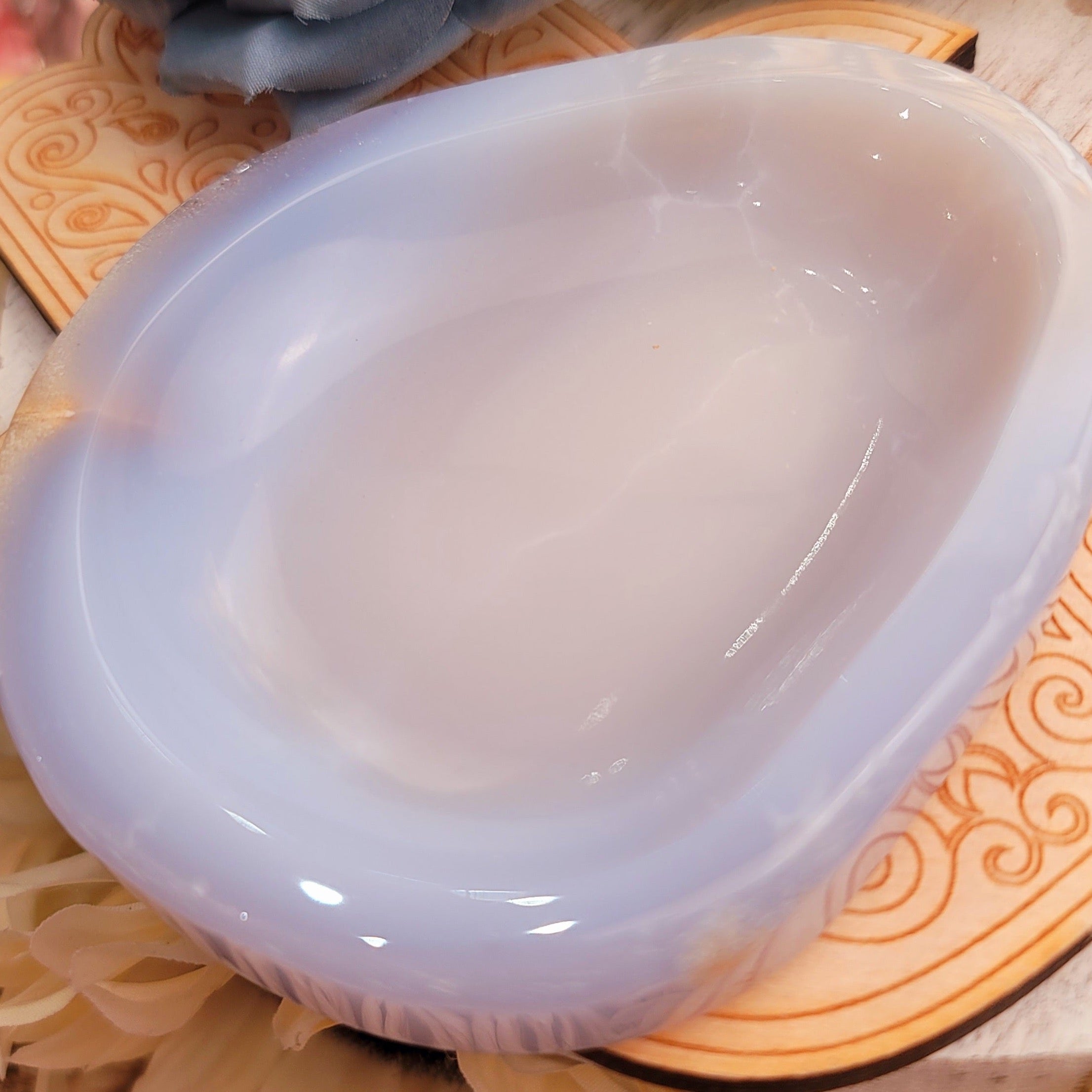 Blue Chalcedony Bowl for Anxiety & Stress Relief