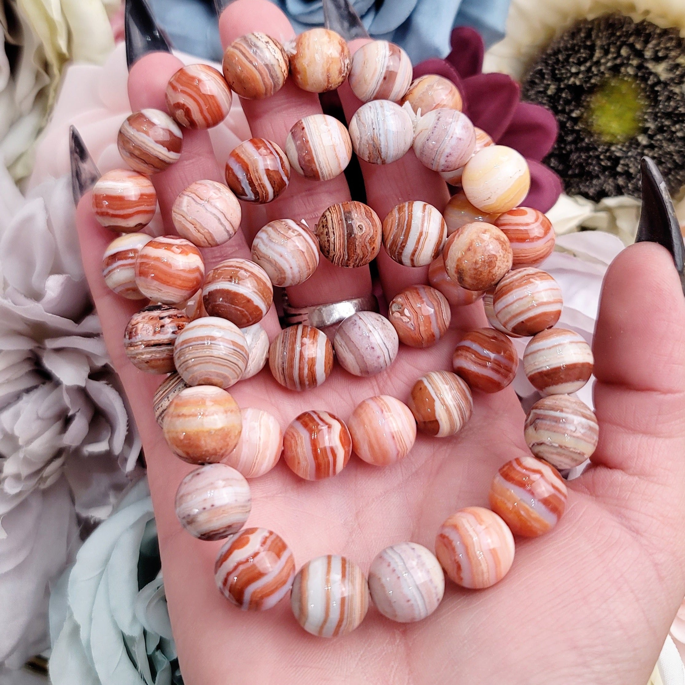 Red Lace Agate Bracelet for Enhancing Thought Patterns to Create a Positive Reality