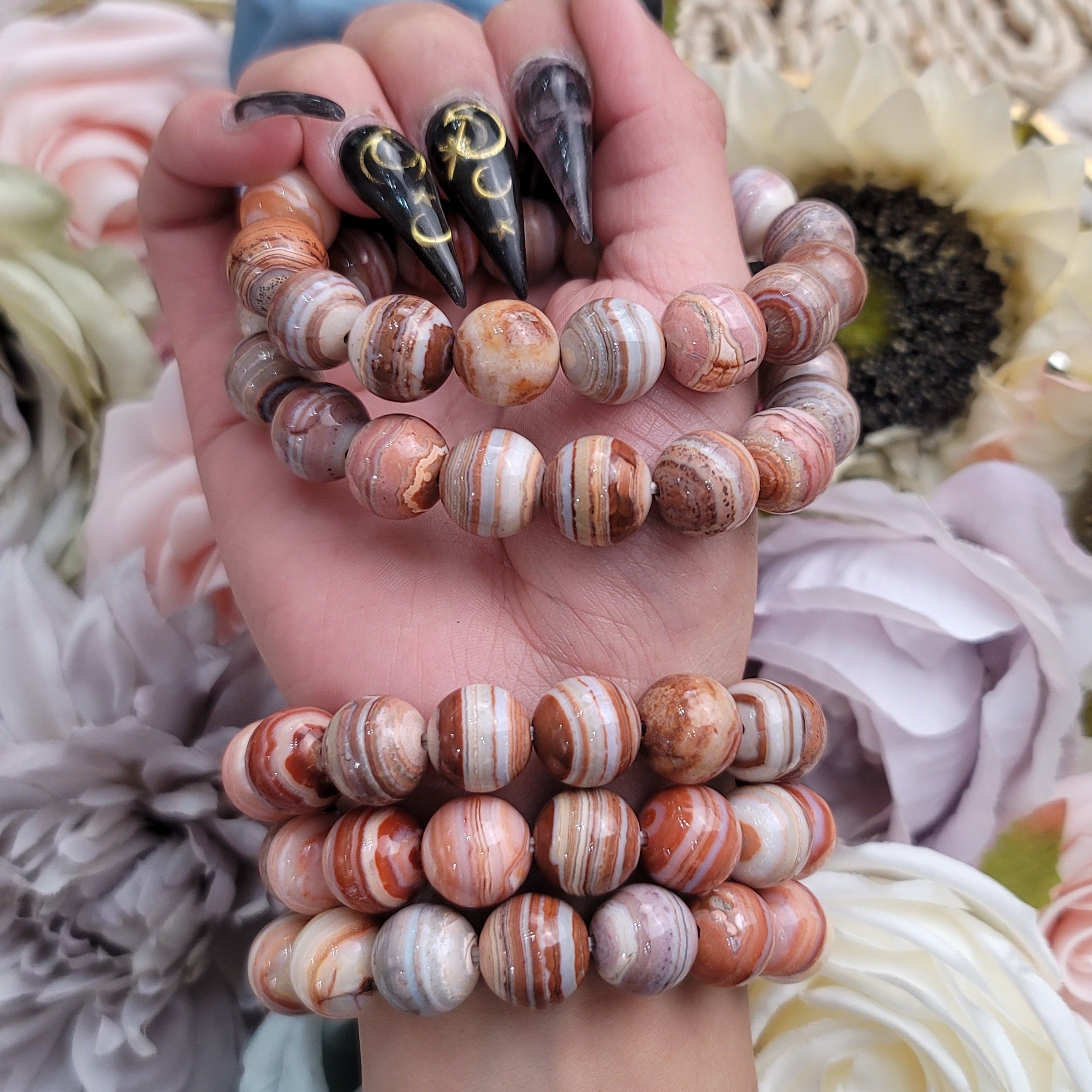 Red Lace Agate Bracelet for Enhancing Thought Patterns to Create a Positive Reality
