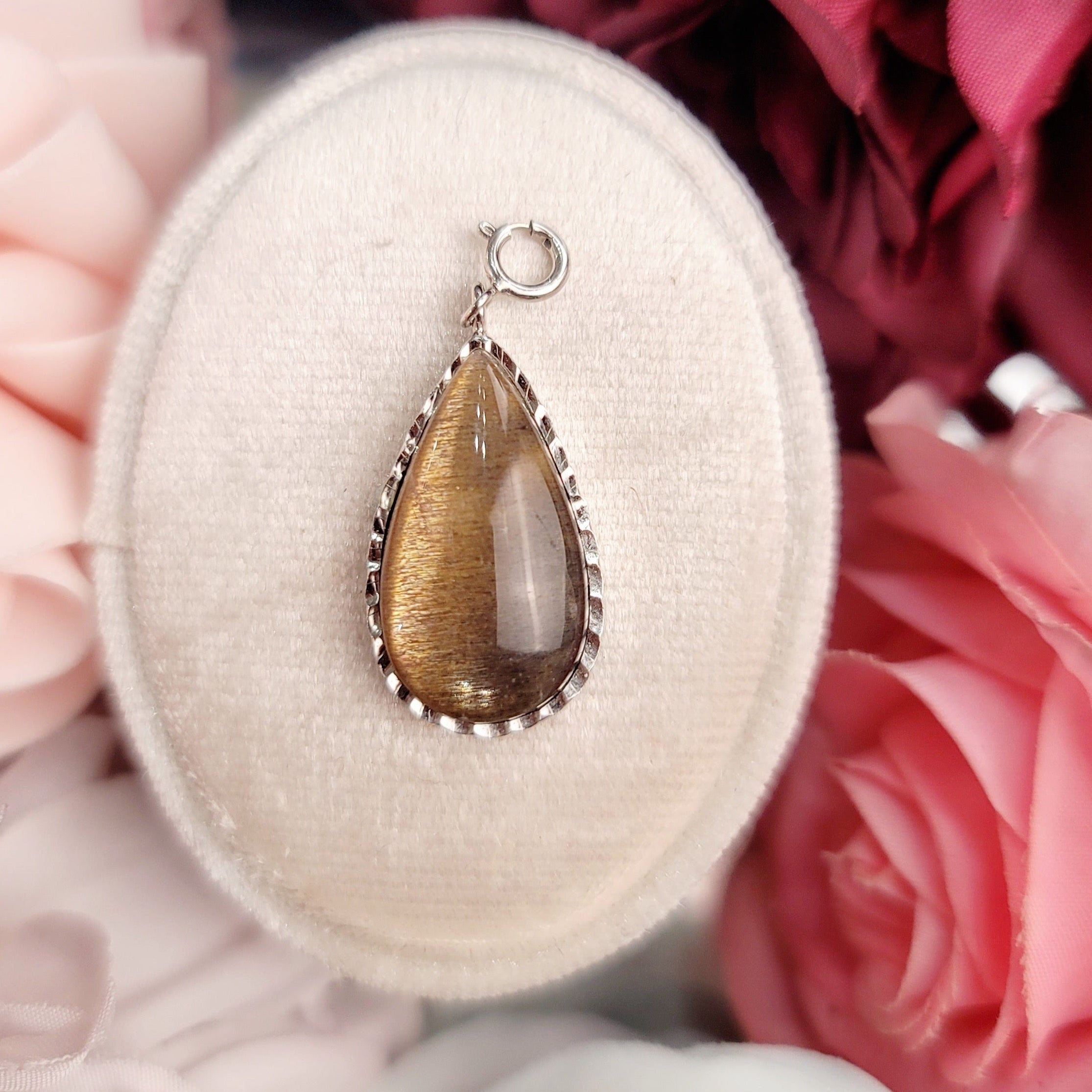 Black Moonstone Pendant .925 Silver for New Beginnings and Protection