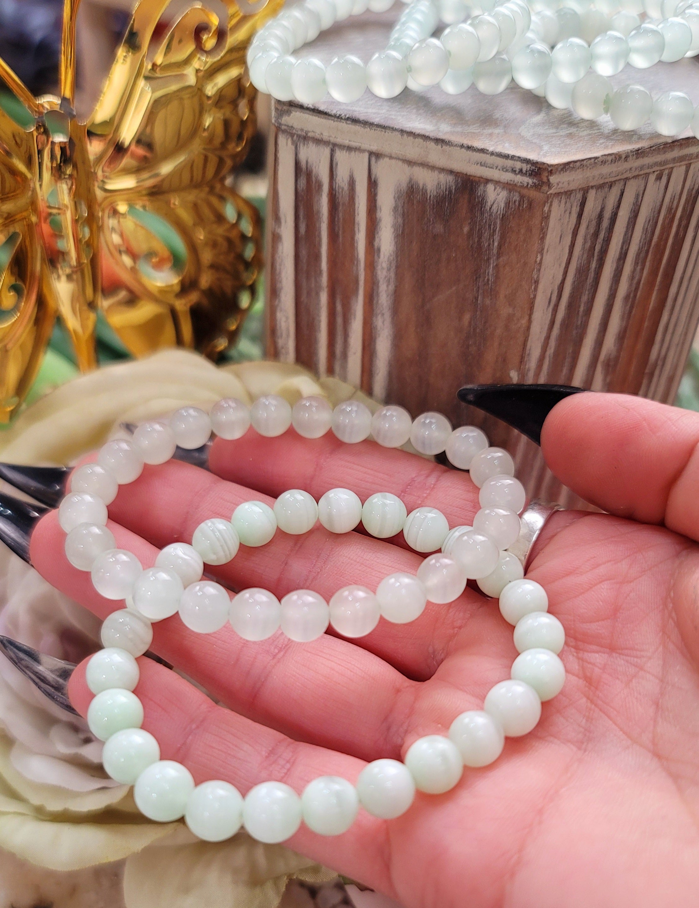 Green Calcite Bracelet (High Quality) for Growth, Prosperity and Renewal