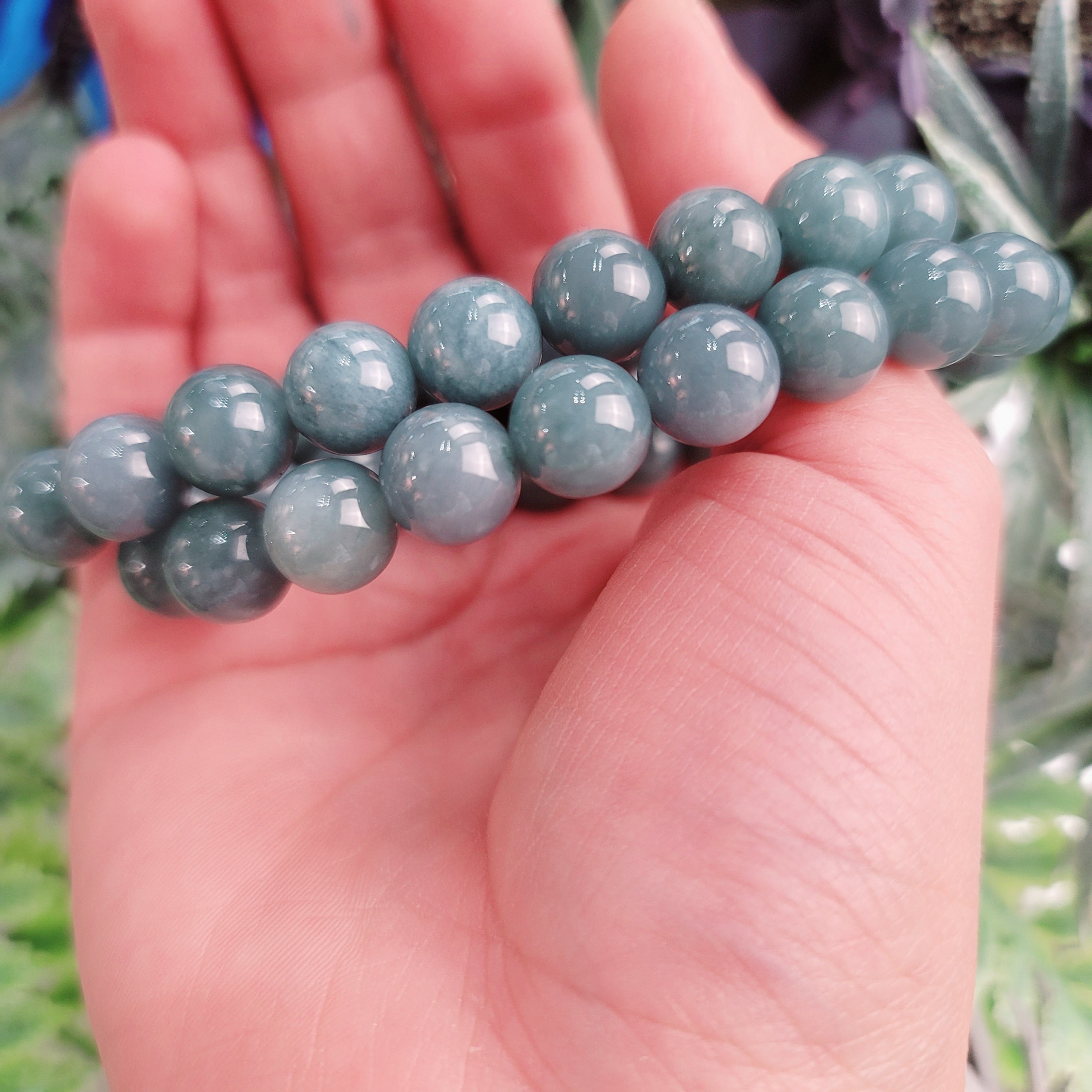 Blue Jadeite Bracelet (AA Grade) for Acceptance and Peace and Serenity