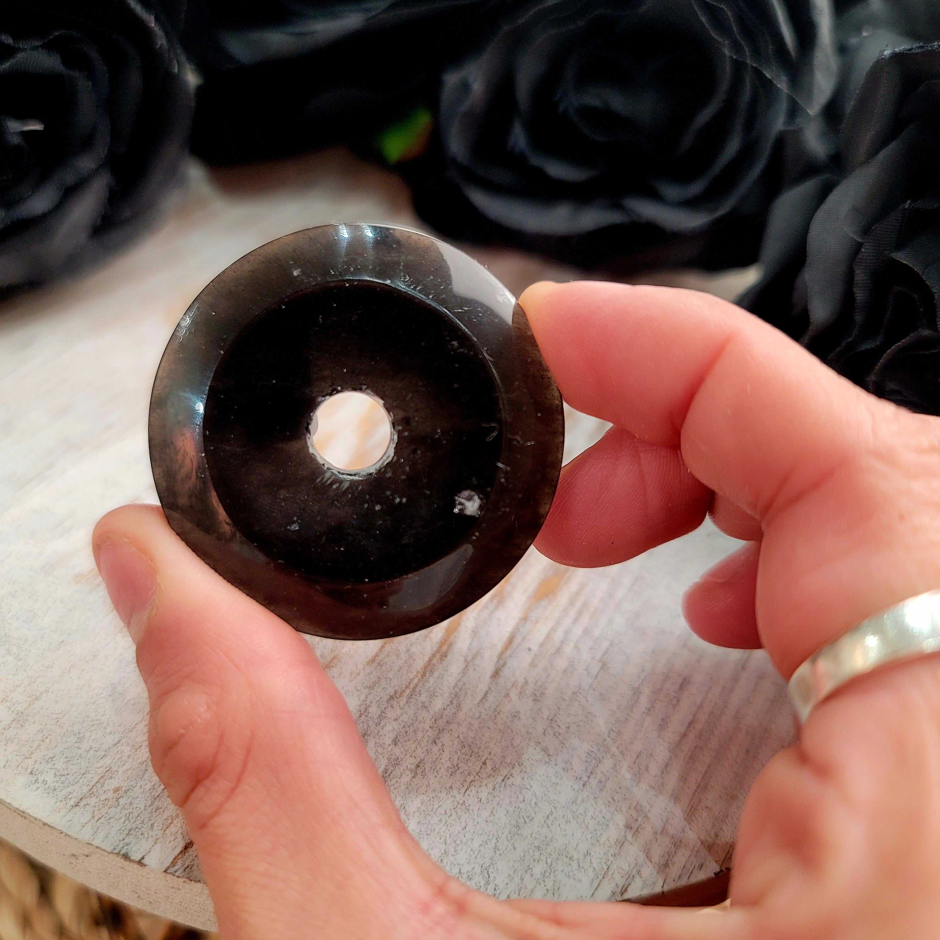 Agni Manitite Donut Pendant for Manifestation, Personal Power and Solar Plexus Healing