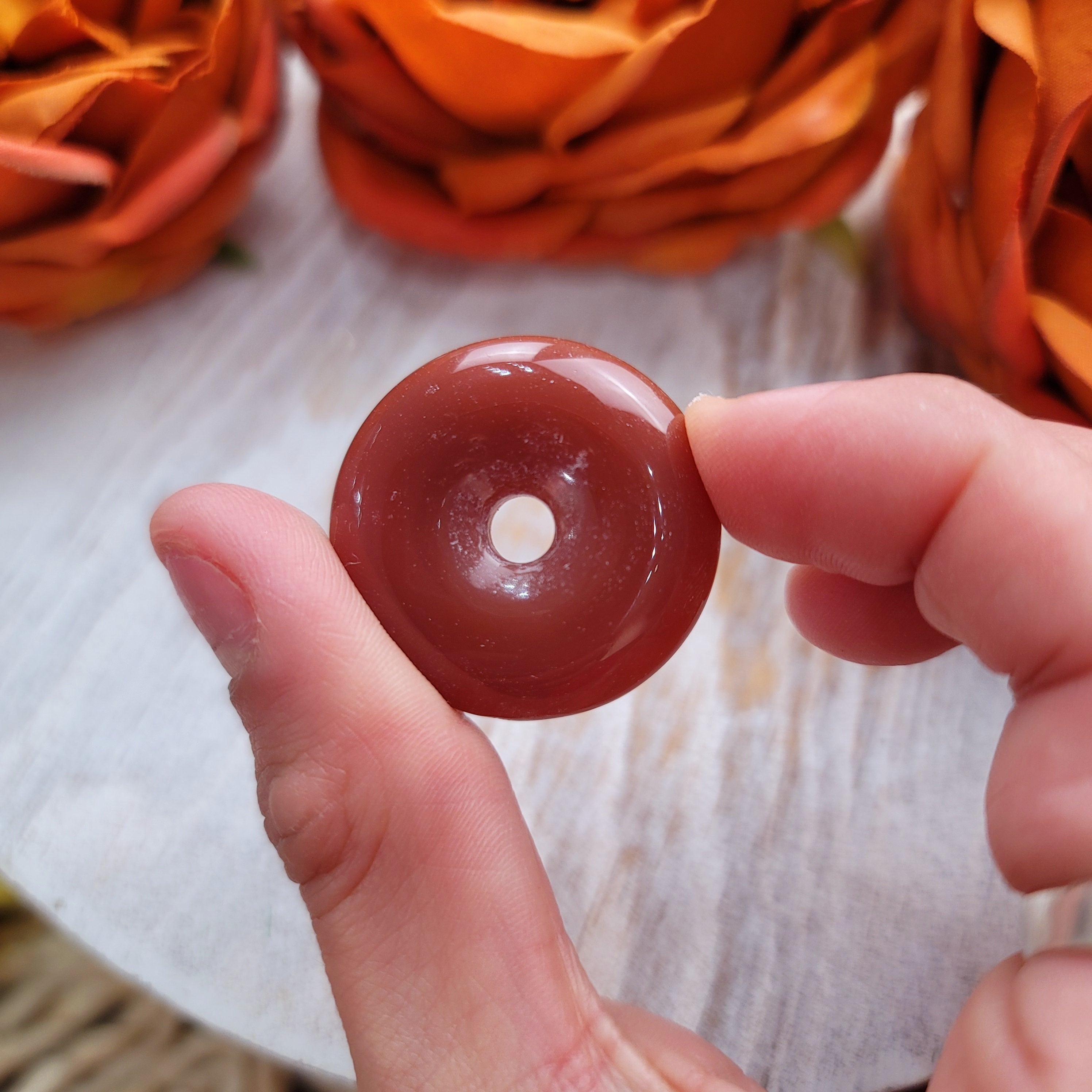 Carnelian Donut Pendant For Boosting Creativity
