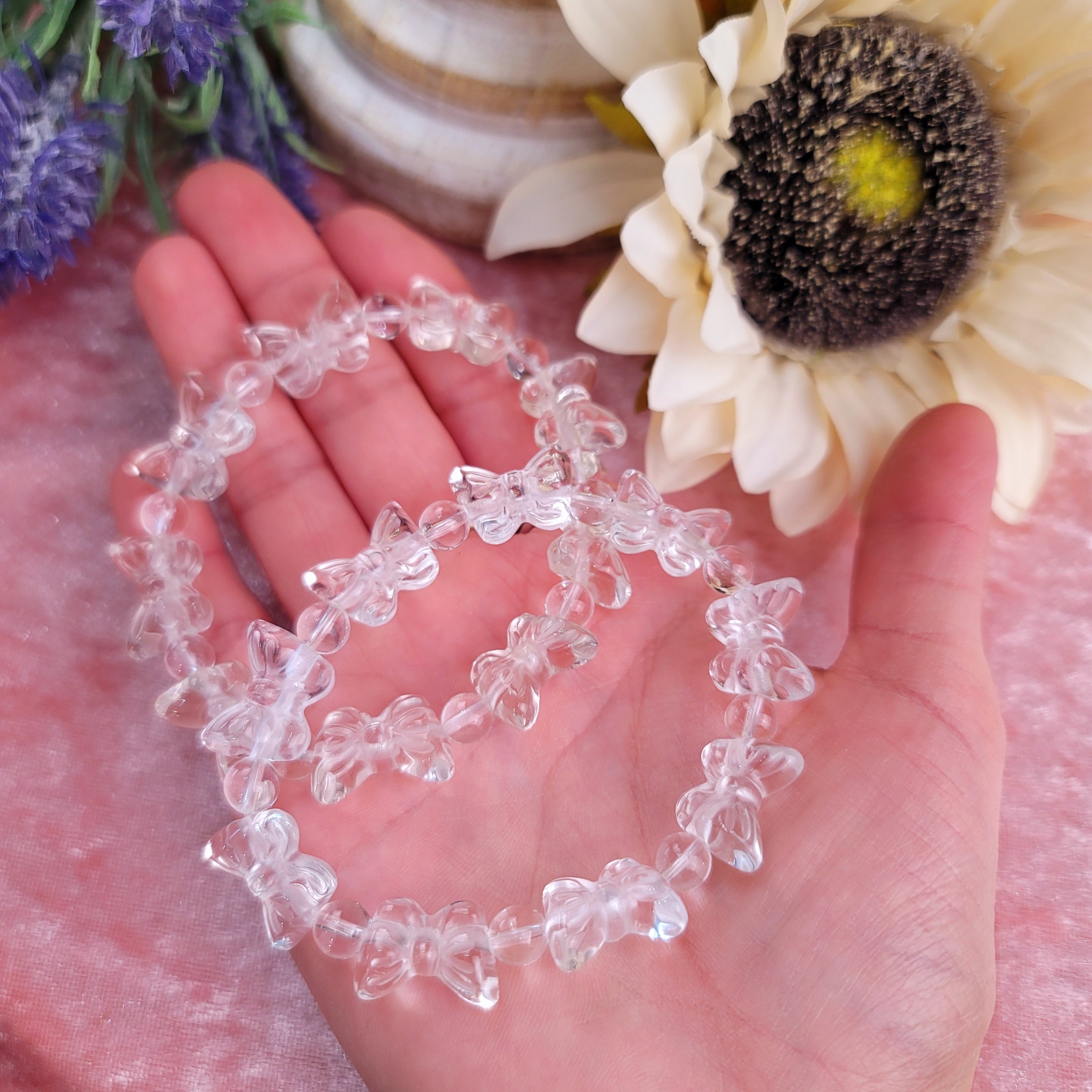 Clear Quartz Bow Bracelet for Healing, Manifesting and Setting Intentions