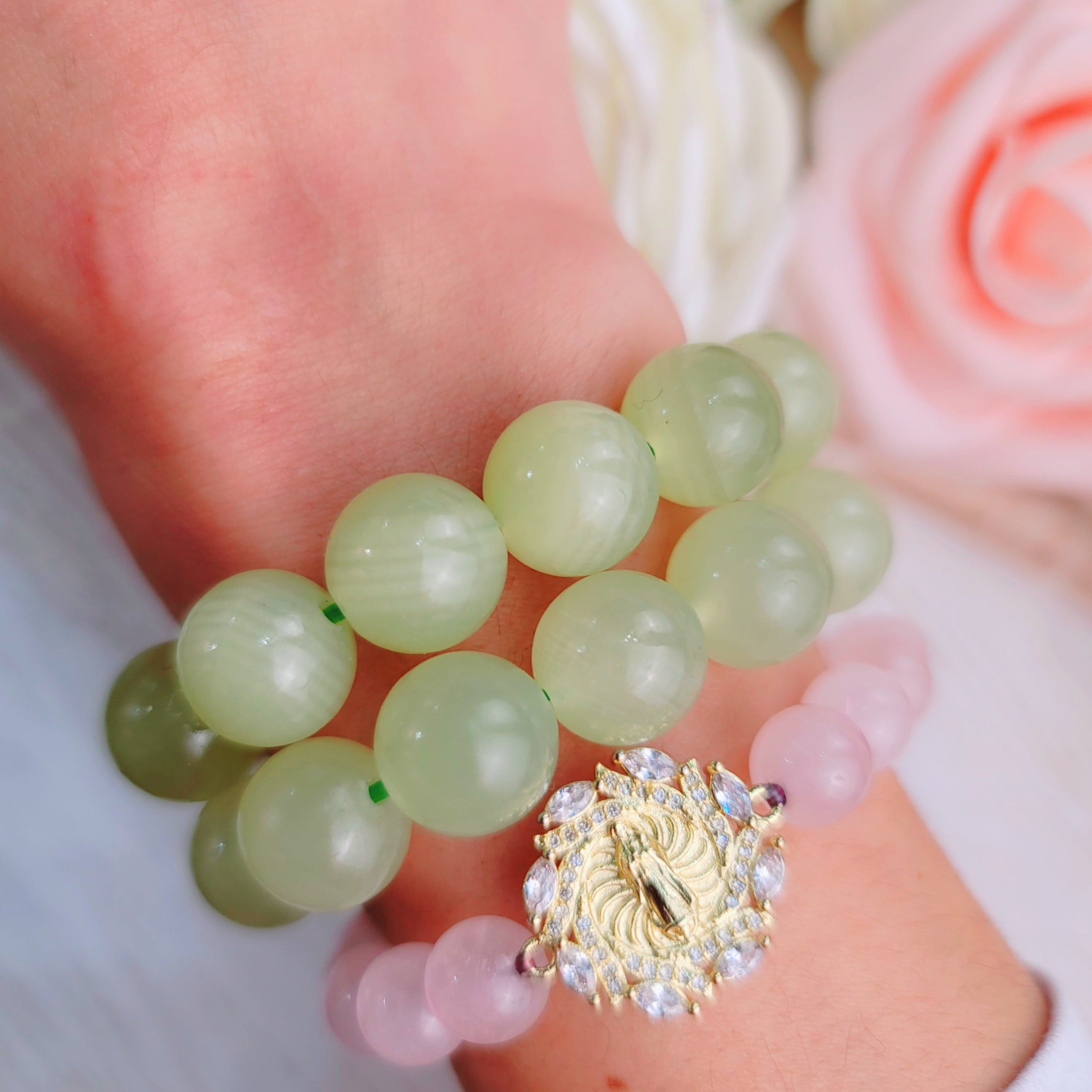 Green Calcite Bracelet for Emotional Balance & Prosperity
