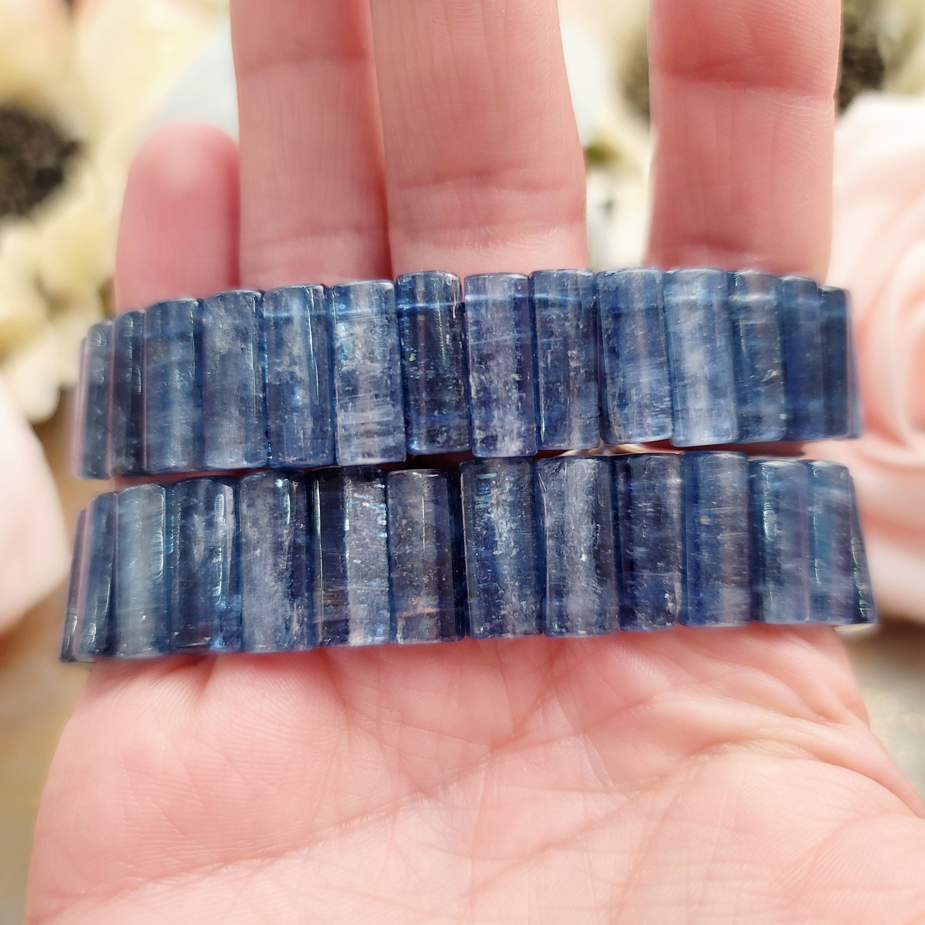 Kyanite Stretchy Bangle Bracelet for Purifying your Body's Energy Fields