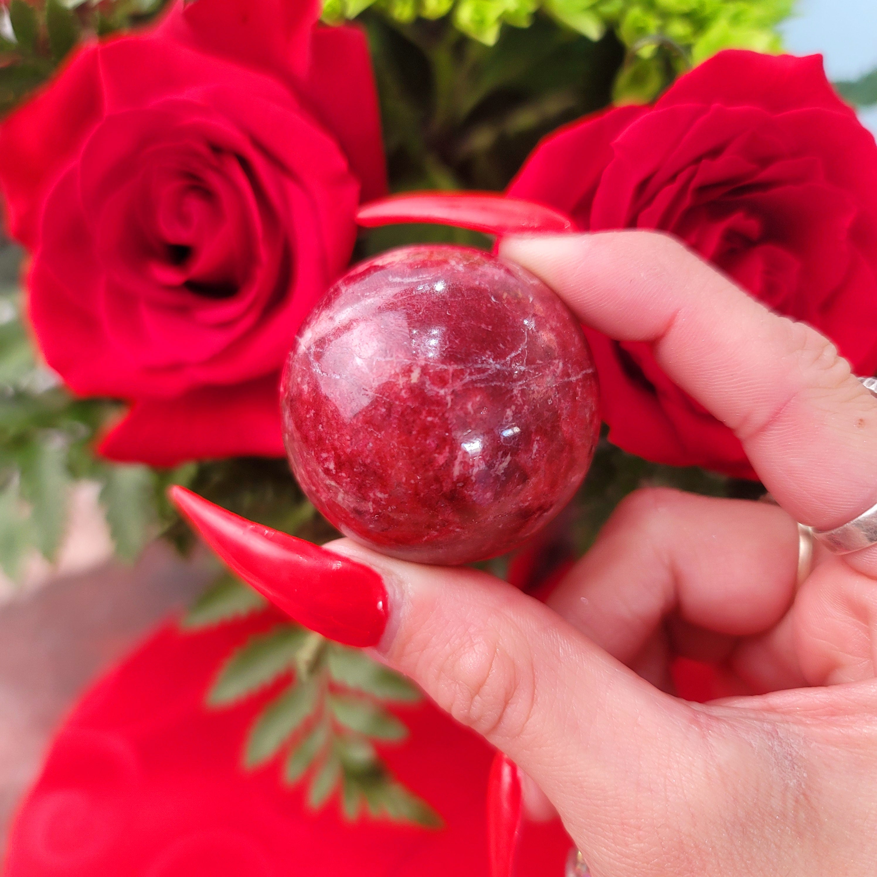 Thulite Sphere for Attraction and Romance