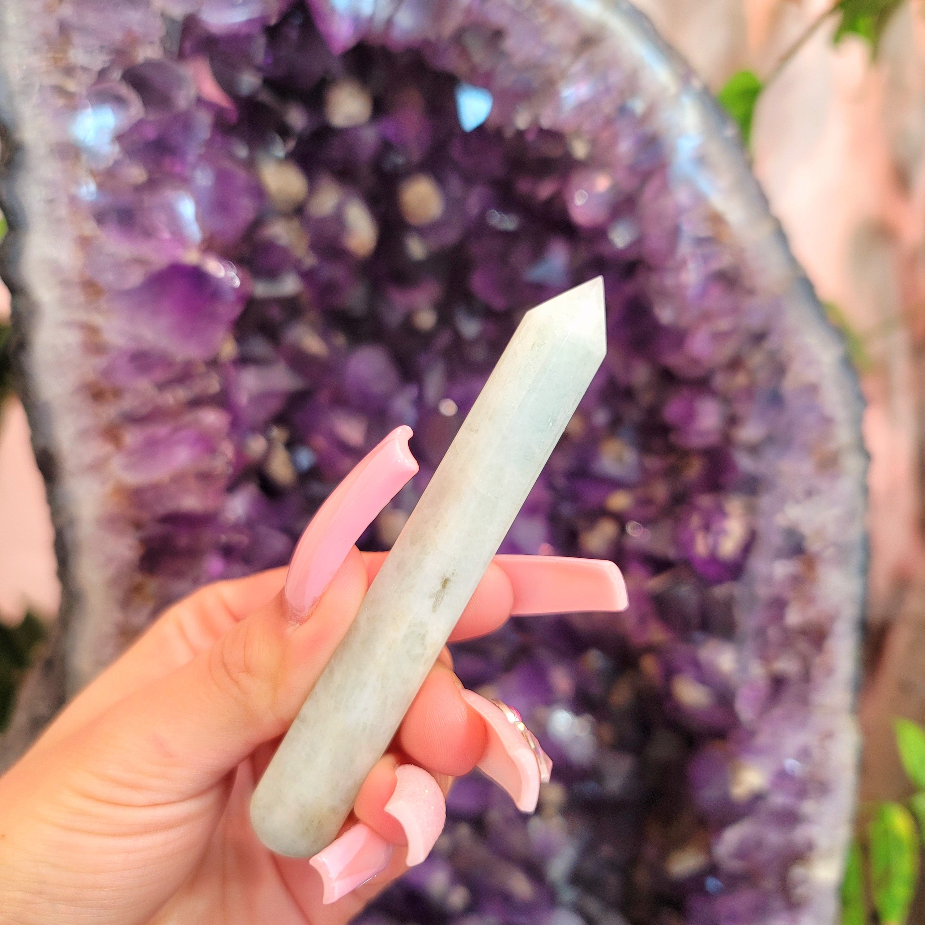 Aquamarine Wand Caving for Calm Communication and Tranquility