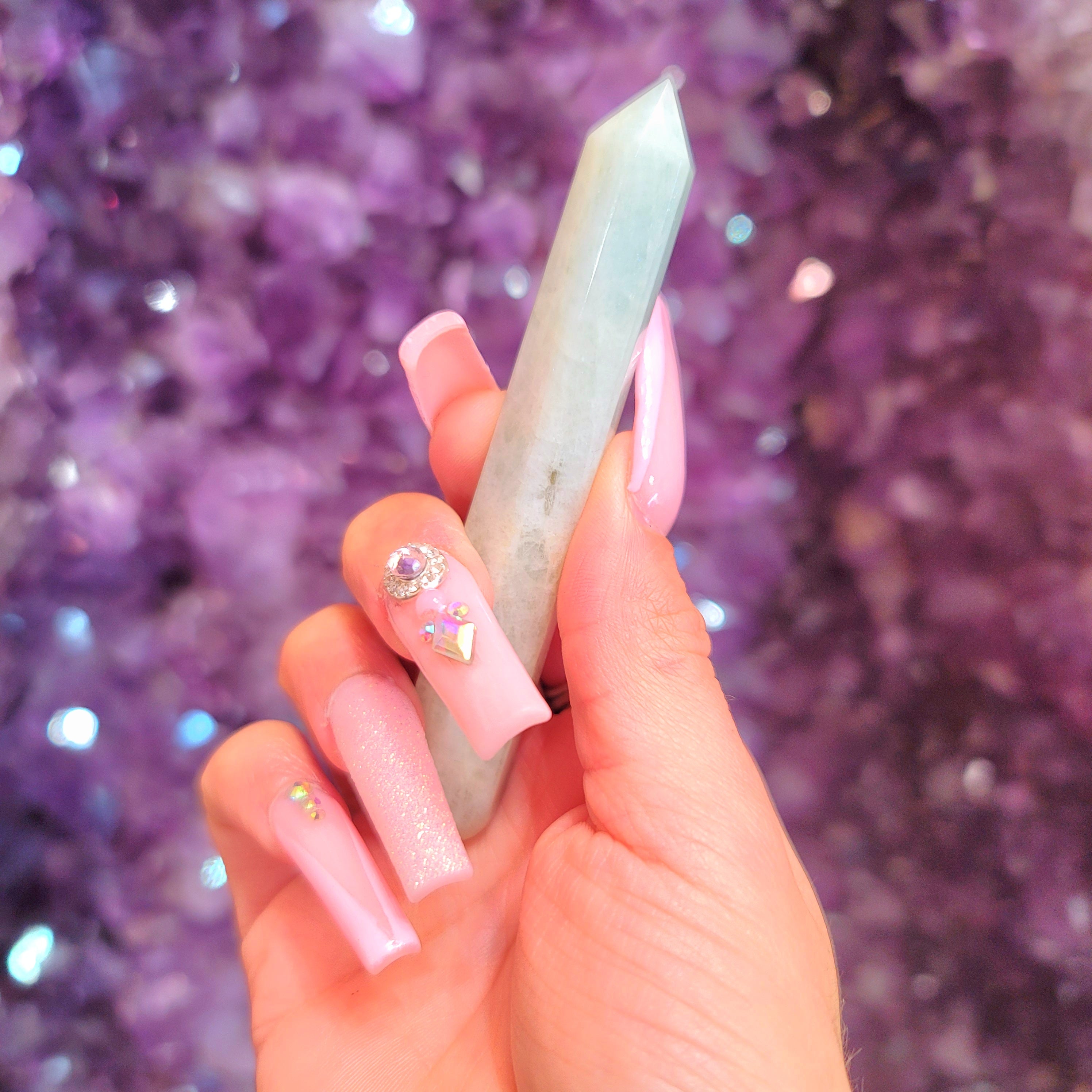 Aquamarine Wand Caving for Calm Communication and Tranquility