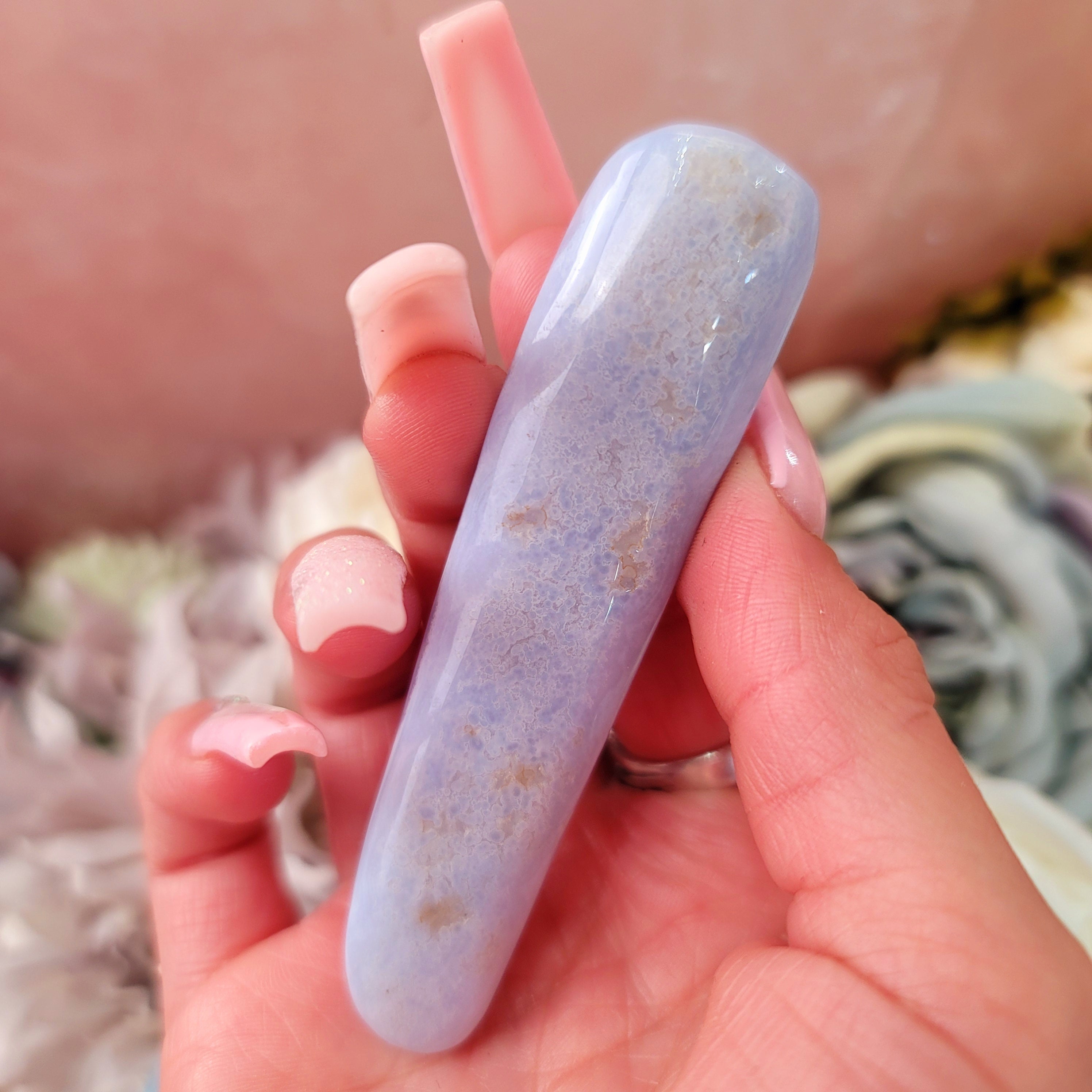 Blue Lace Agate Wand for Confident Communication