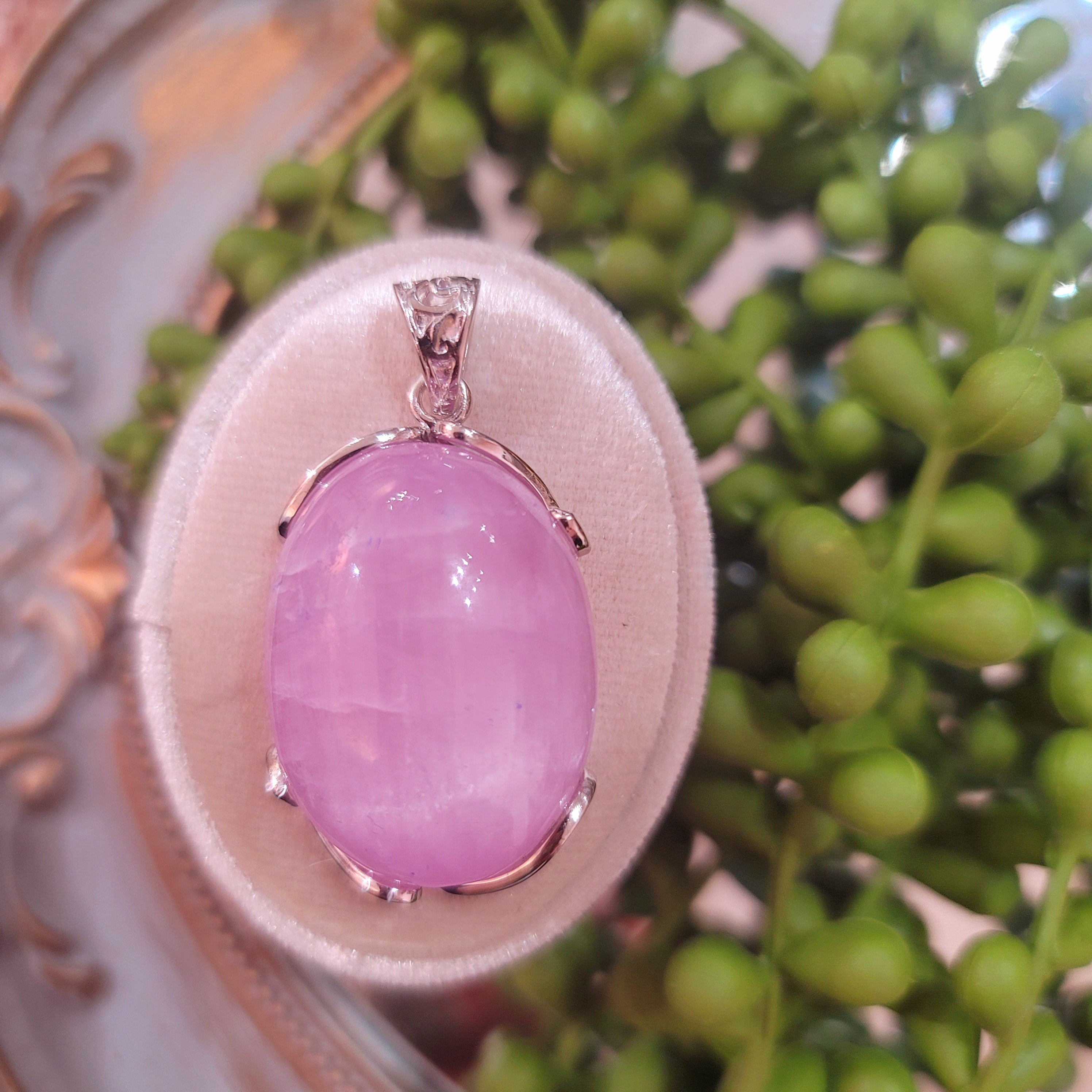 Kunzite Pendant (AAA Grade) for Emotional, Family Healing and Opening Your Heart to Love