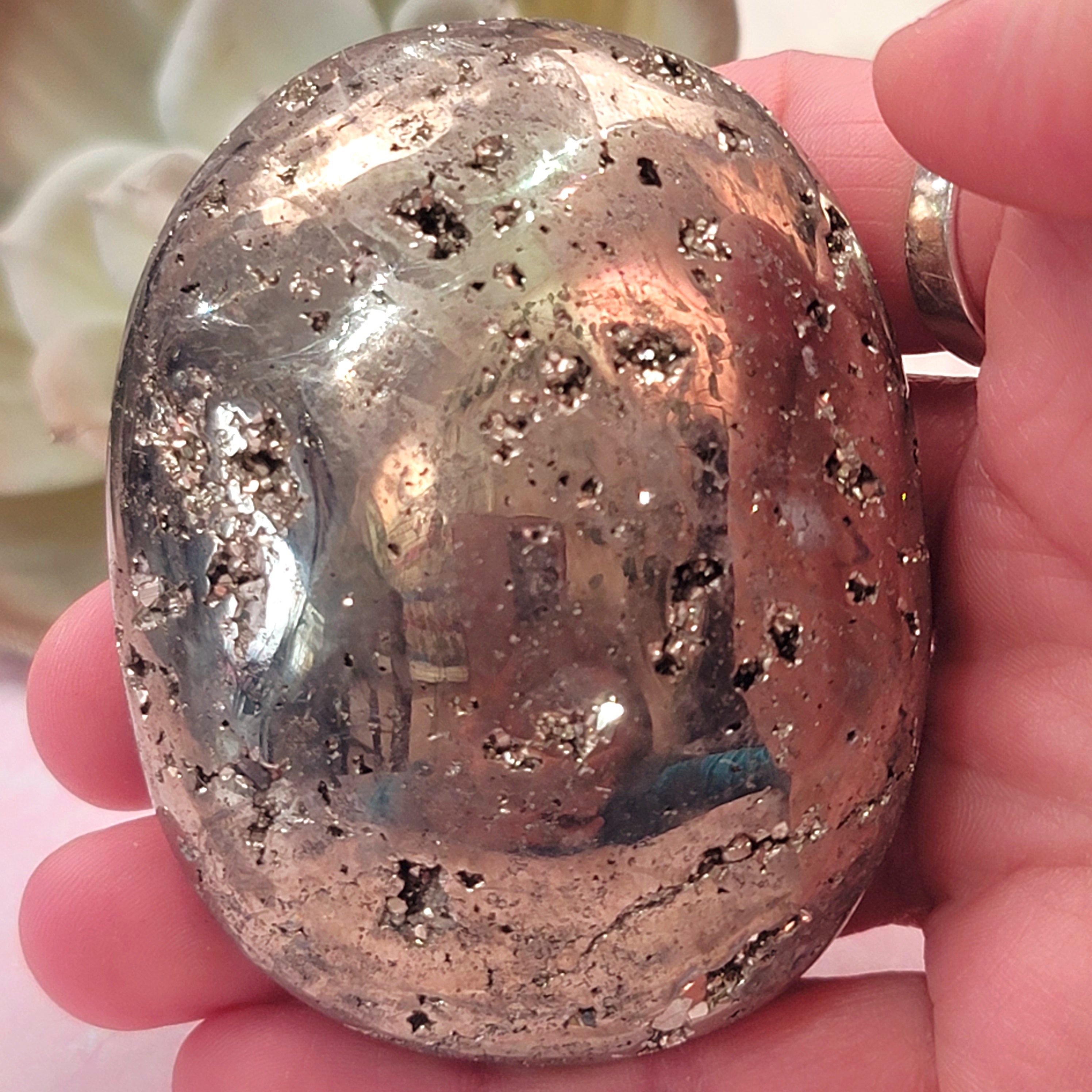 Pyrite Palm Stone for Good Luck and Prosperity