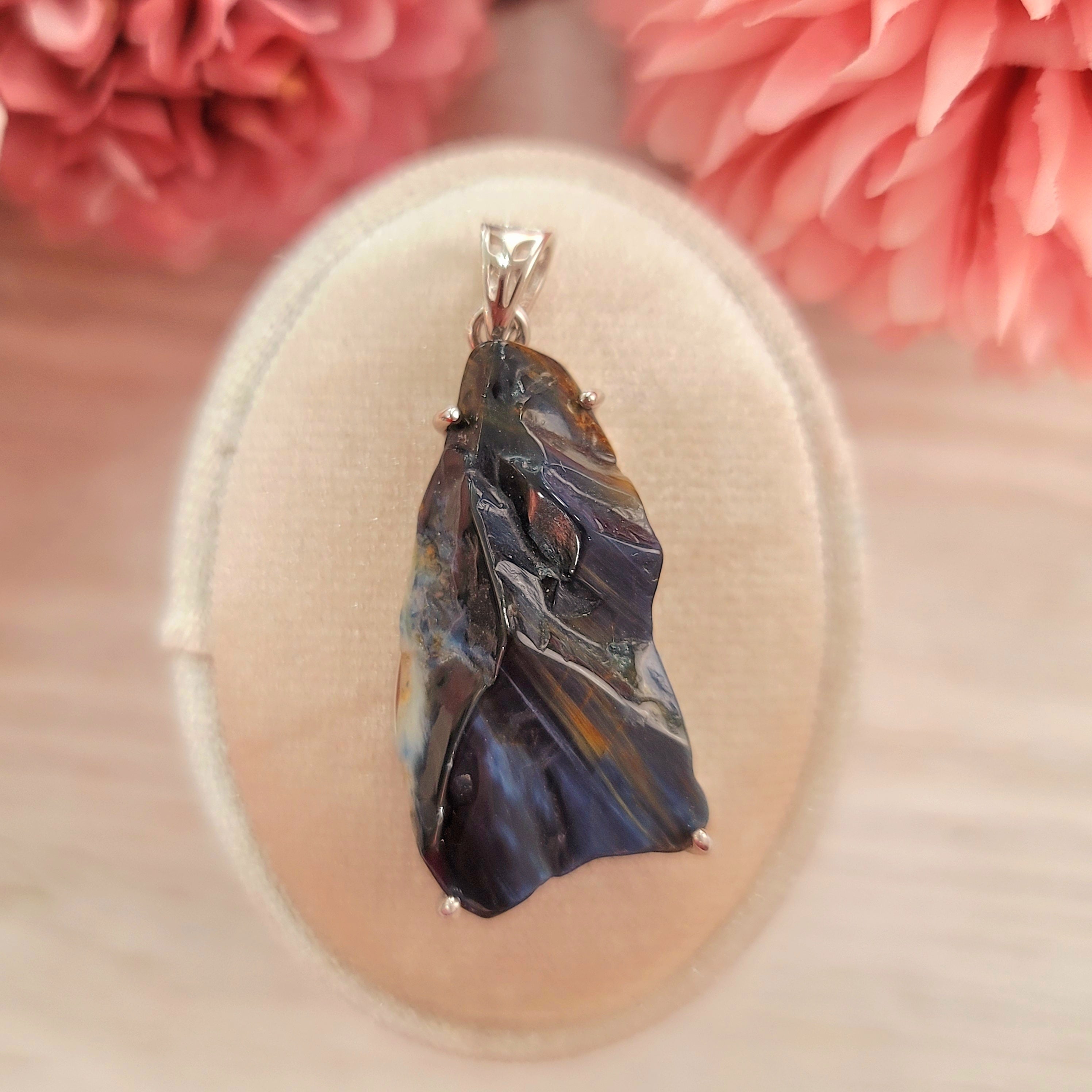 Pietersite Raw Pendant .925 Silver for Activating your Intuitive Powers and Confidence