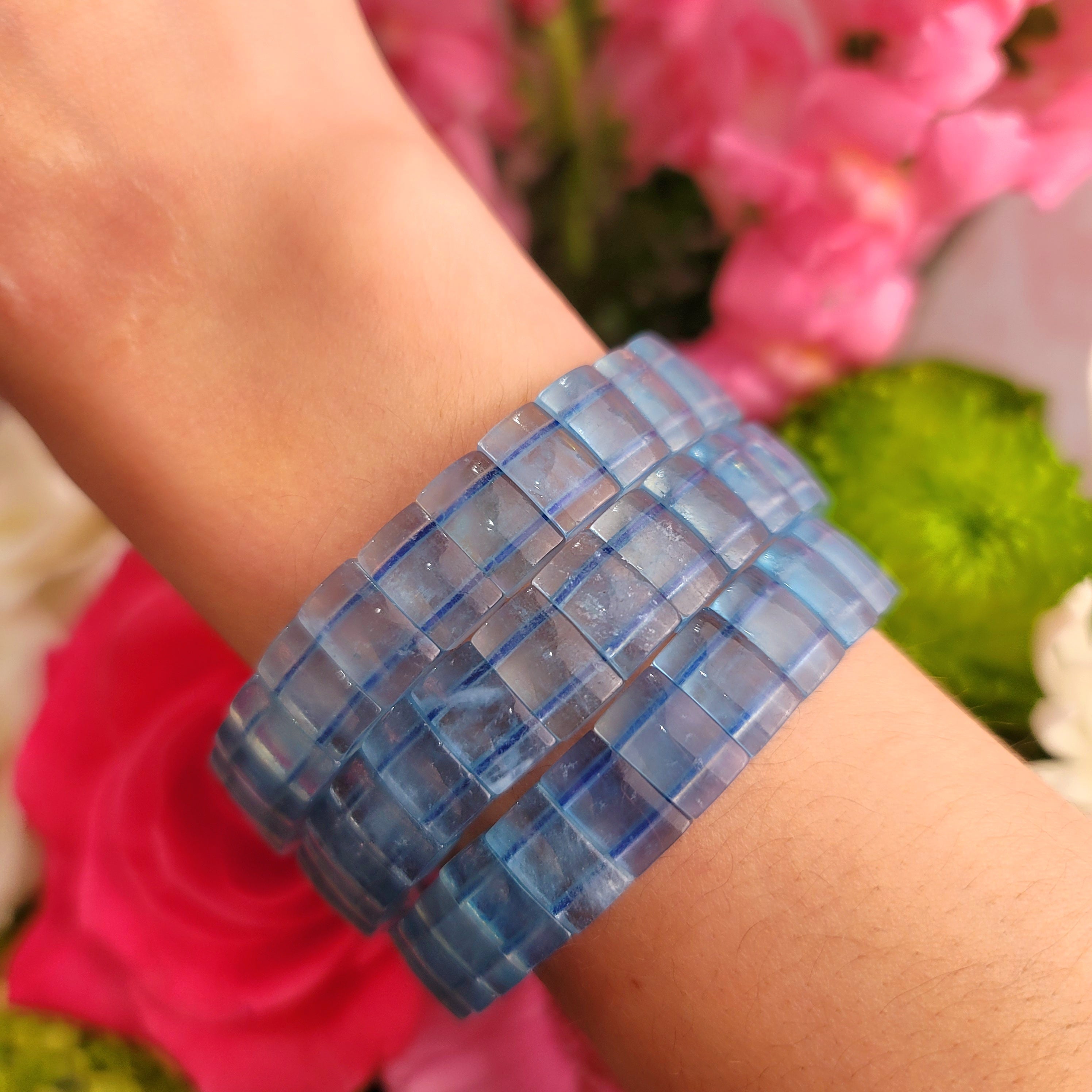 Aquamarine Stretchy Bangle Bracelet for Calm Communication