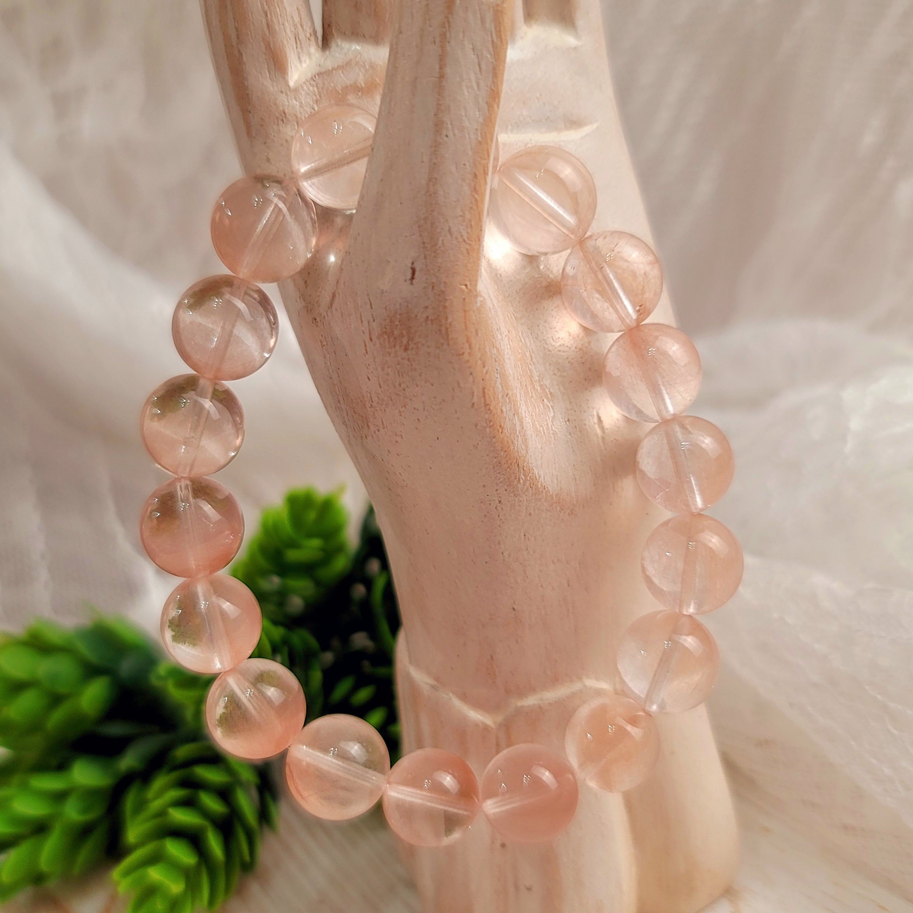 Pink Rutile in Quartz Bracelet (AAA Grade) for Awakening your Spiritual Gifts, Connection with Angels and Ancestors