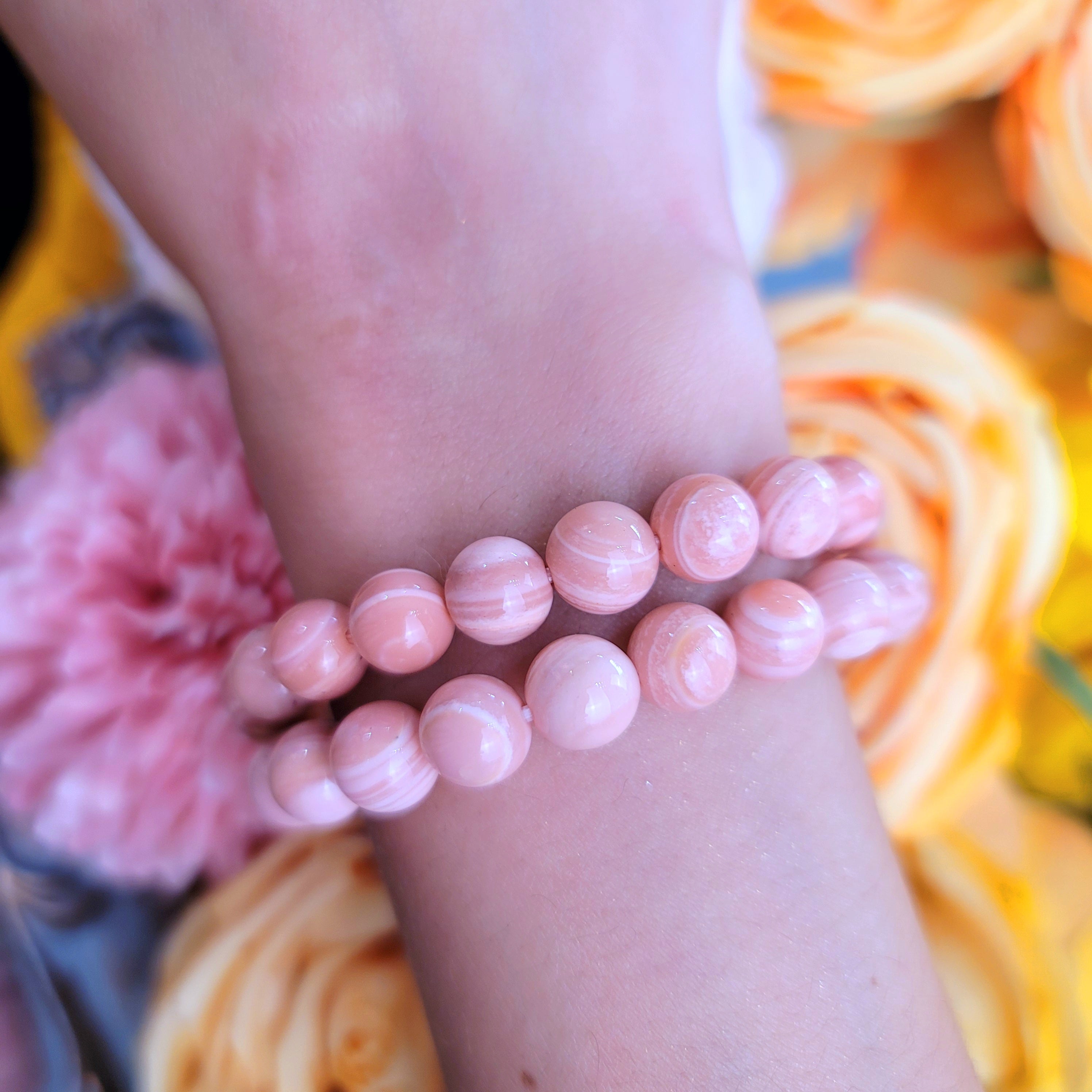Peruvian Pink Opal Bracelet (AAA Grade) for Love, Romance & Tranquility