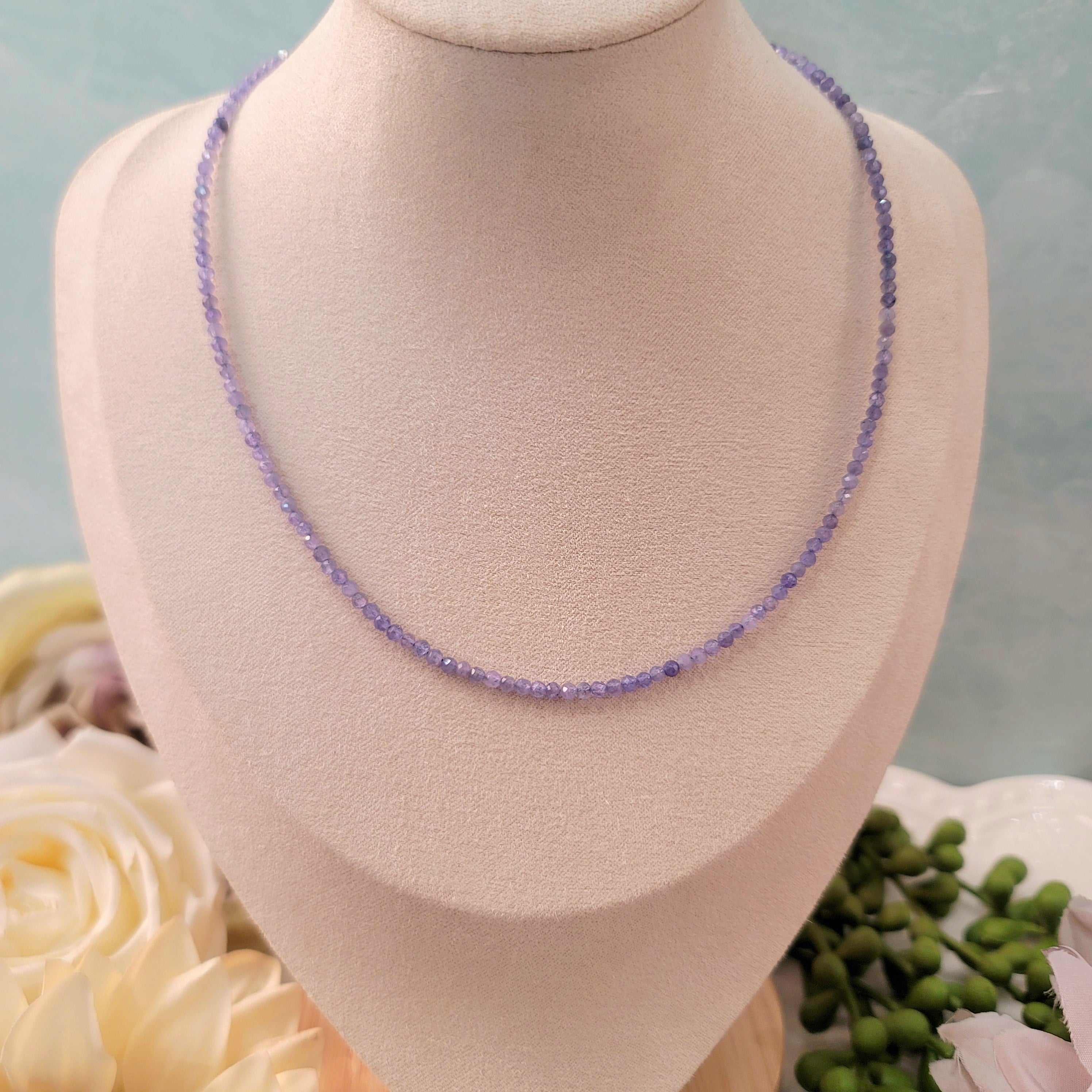 Tanzanite Micro Faceted Choker/Layering Necklace for Compassion, Intuition & Raising your Vibration
