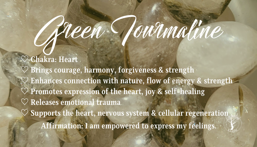 Green Tourmaline in Quartz Bracelet for Courage, Harmony and Forgiveness