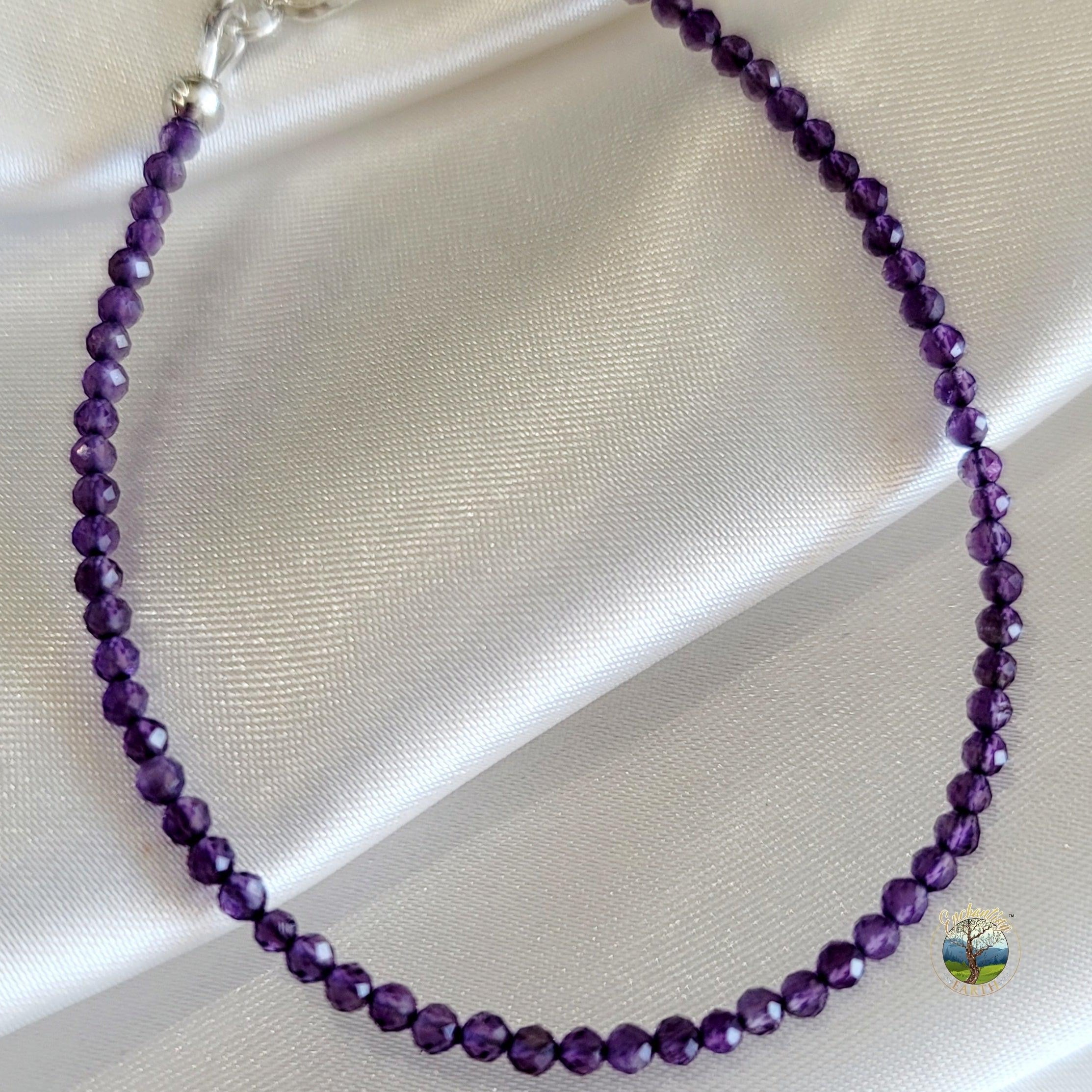 Amethyst Micro Faceted Bracelet for Intuition, Connection with the Divine and Sobriety