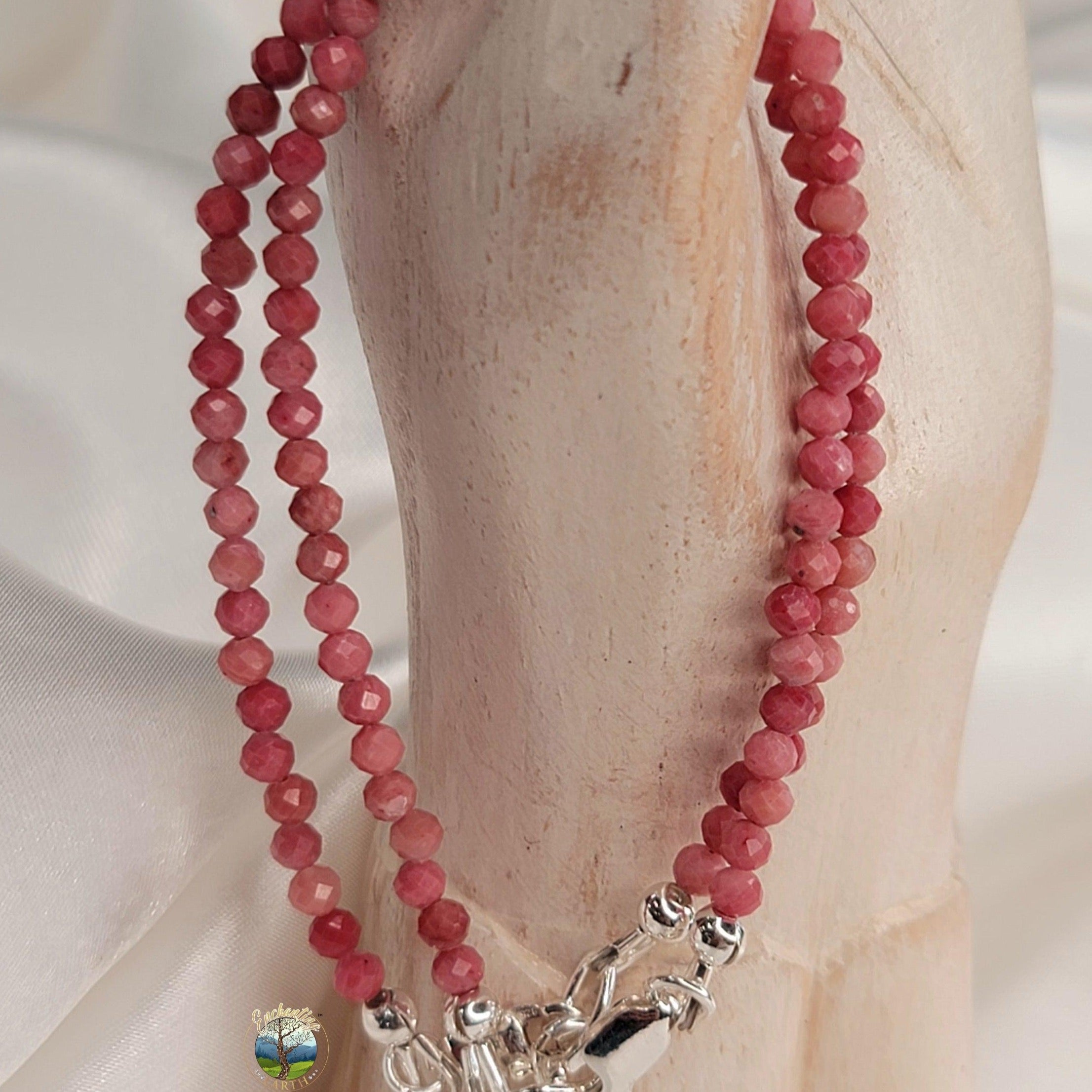 Rhodonite Micro Faceted Bracelet for Attraction, Love and Self Worth