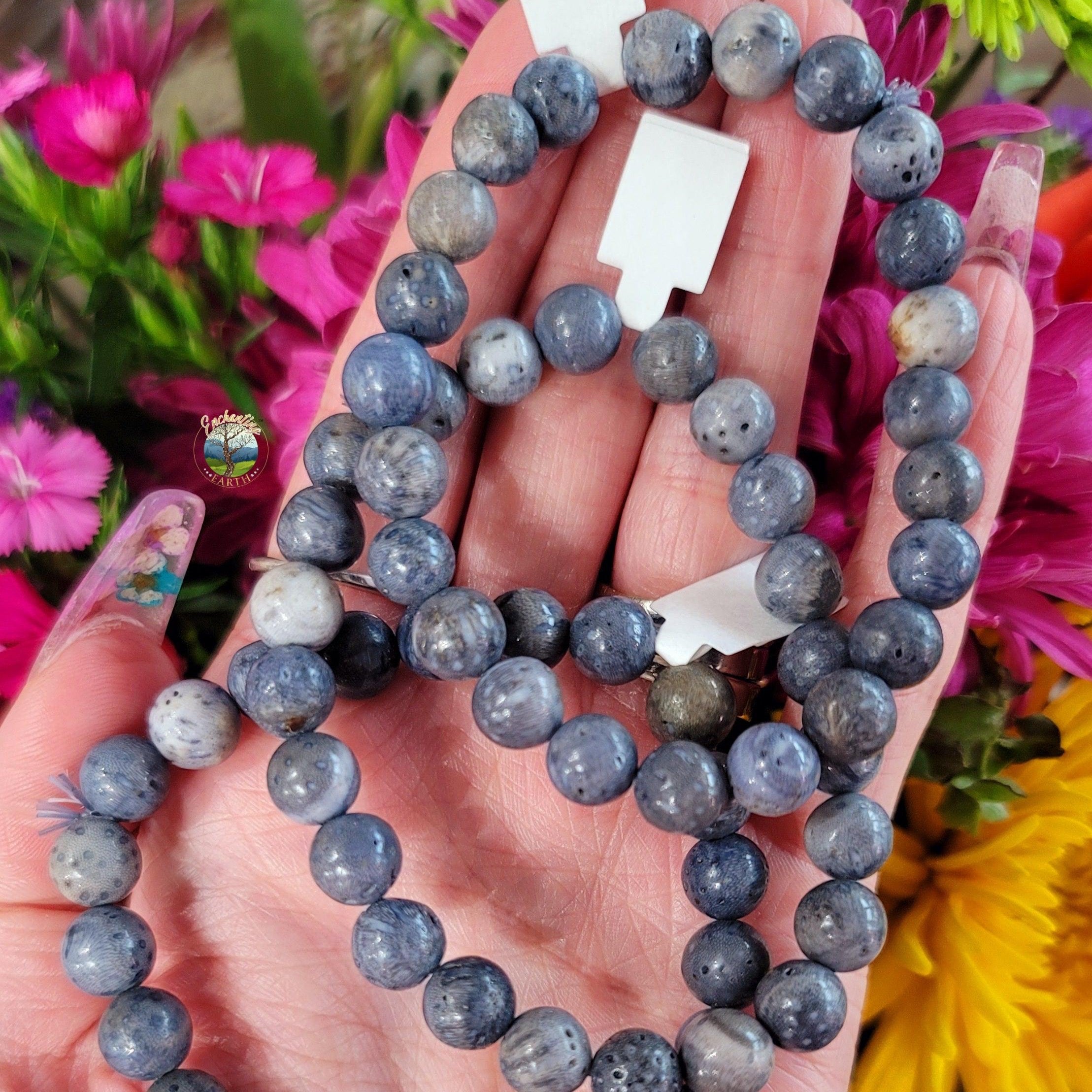 Blue Coral Bracelet for Healing Trauma, Stability and Wisdom