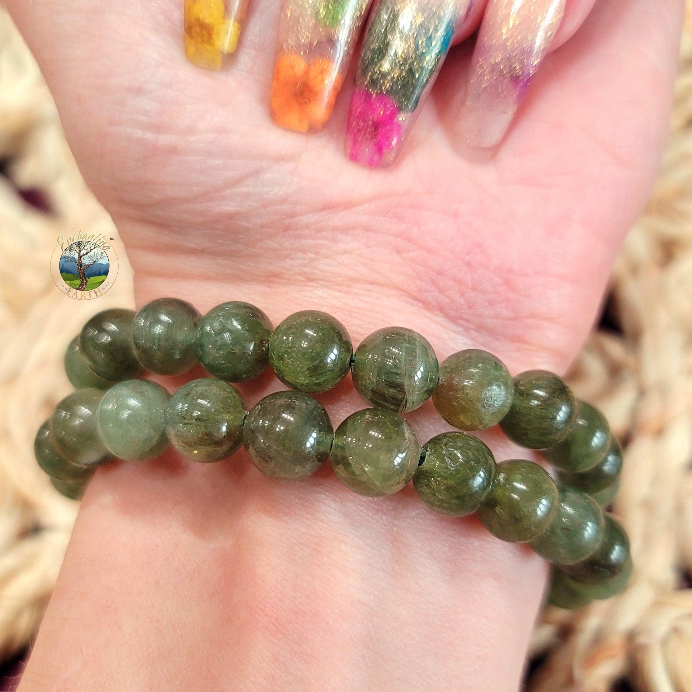 Green Apatite Bracelet for Emotional Balance, Logic and Stress Relief