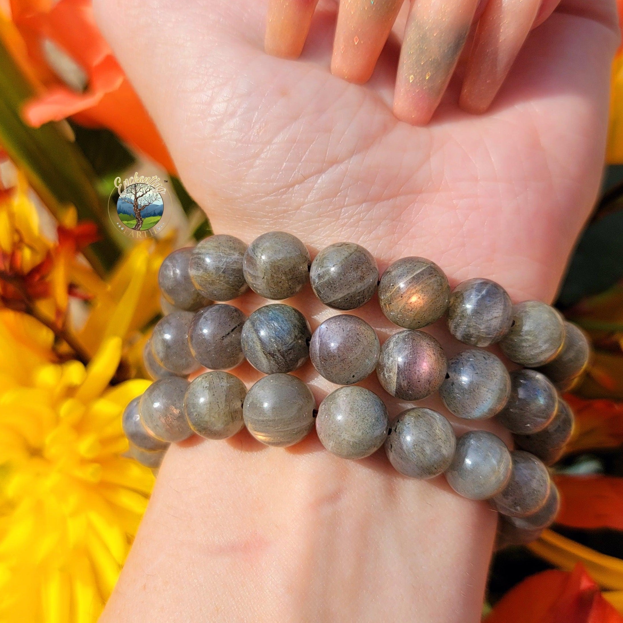 Labradorite Bracelet with Sunset Flash for Intuition, Protection and Transformation
