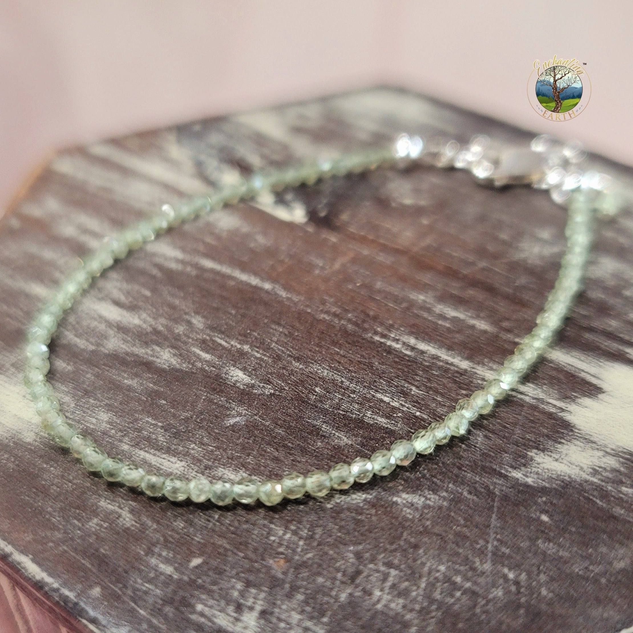 Green Apatite Micro Faceted Bracelet for Emotional Balance, Logic and Stress Relief
