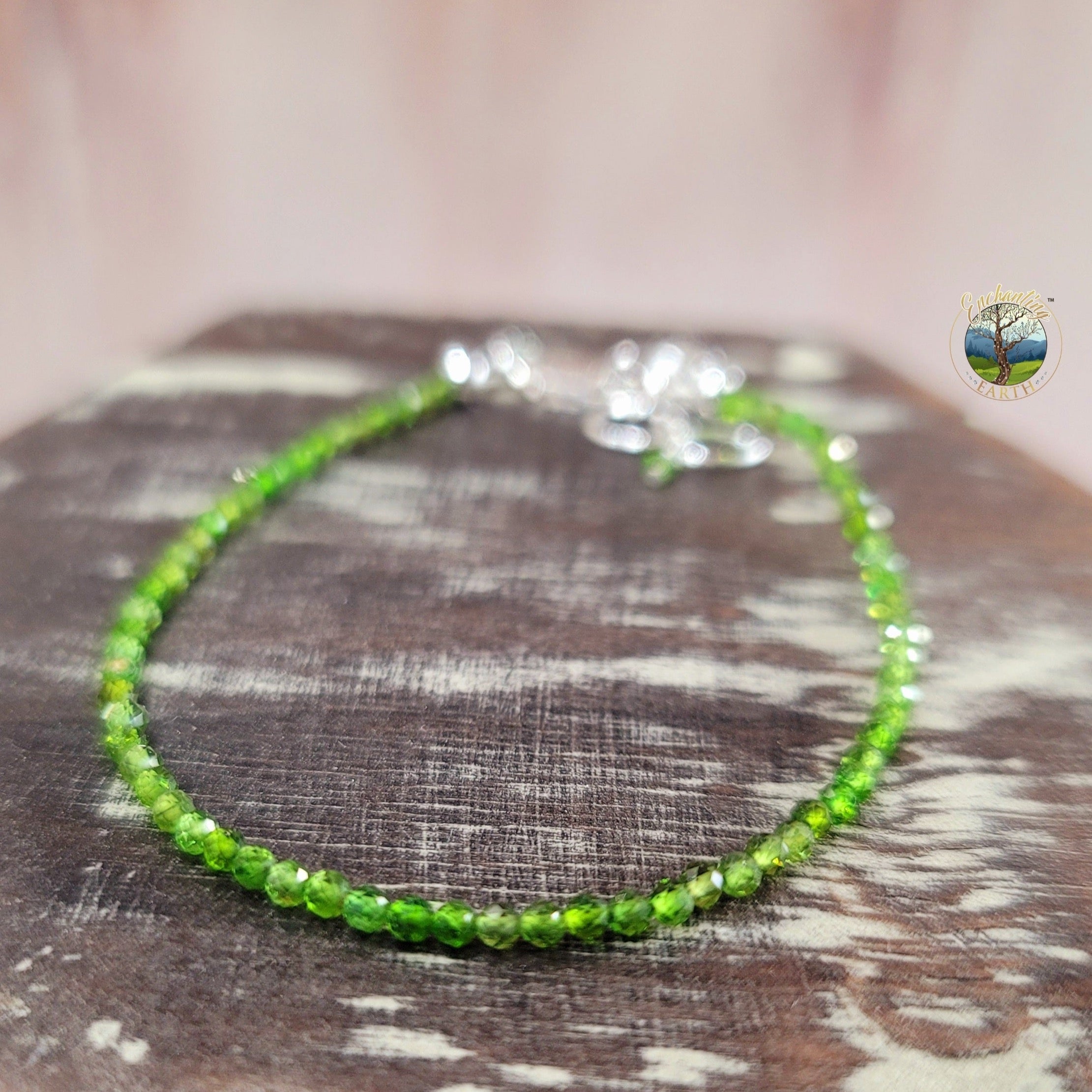 Chrome Diopside Micro Faceted Bracelet
