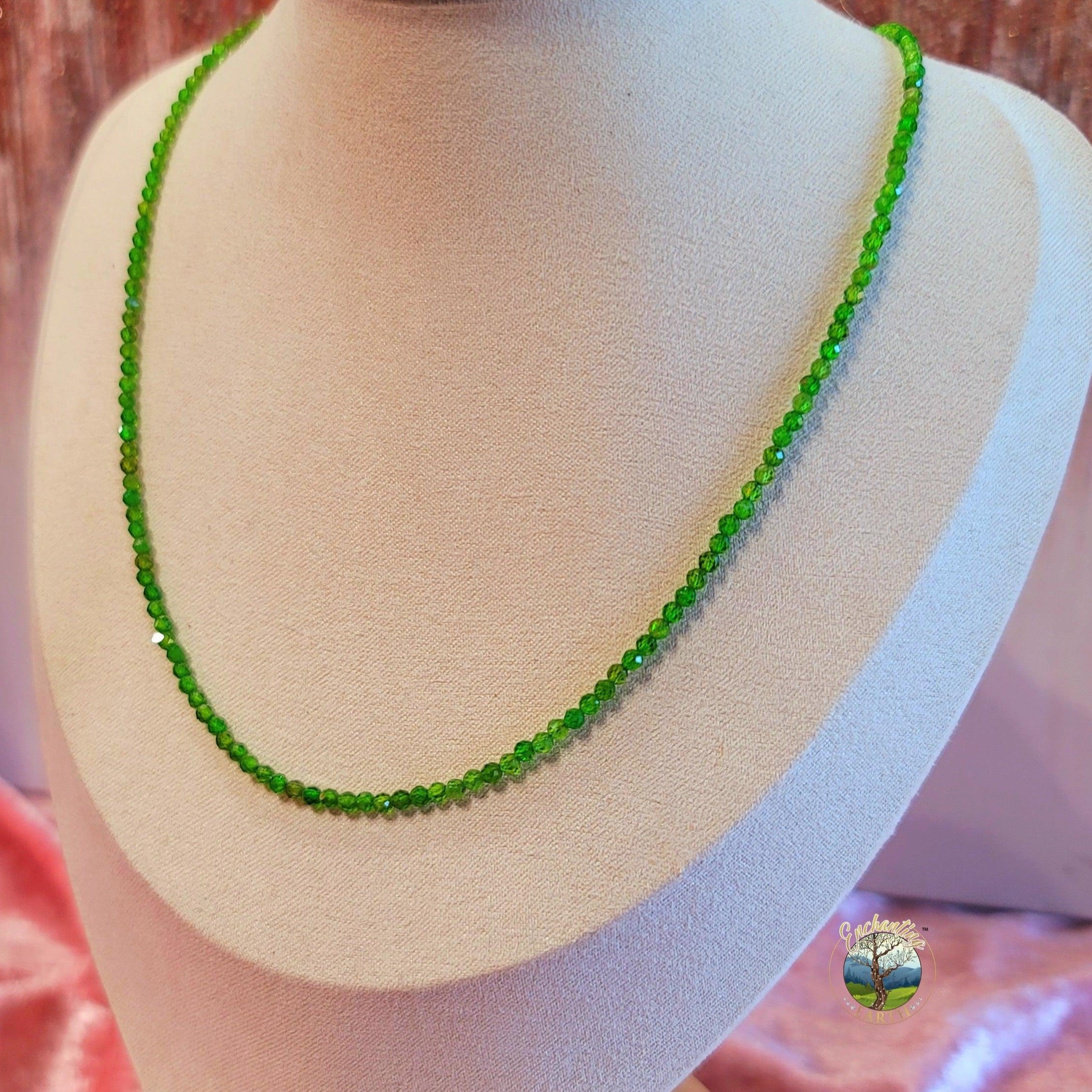 Chrome Diopside Micro Faceted Necklace
