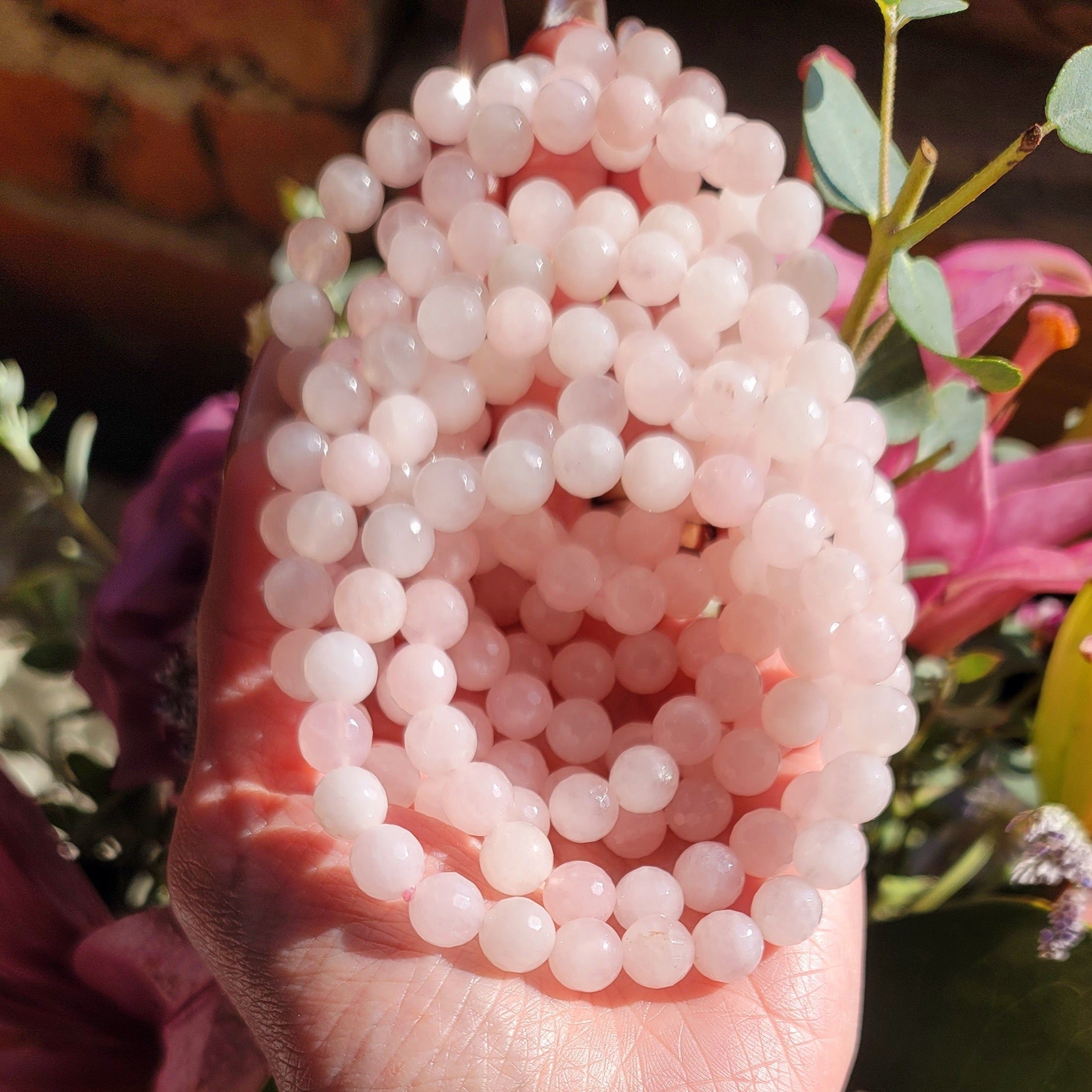 Rose Quartz Faceted Bracelet for Opening Your Heart to Love