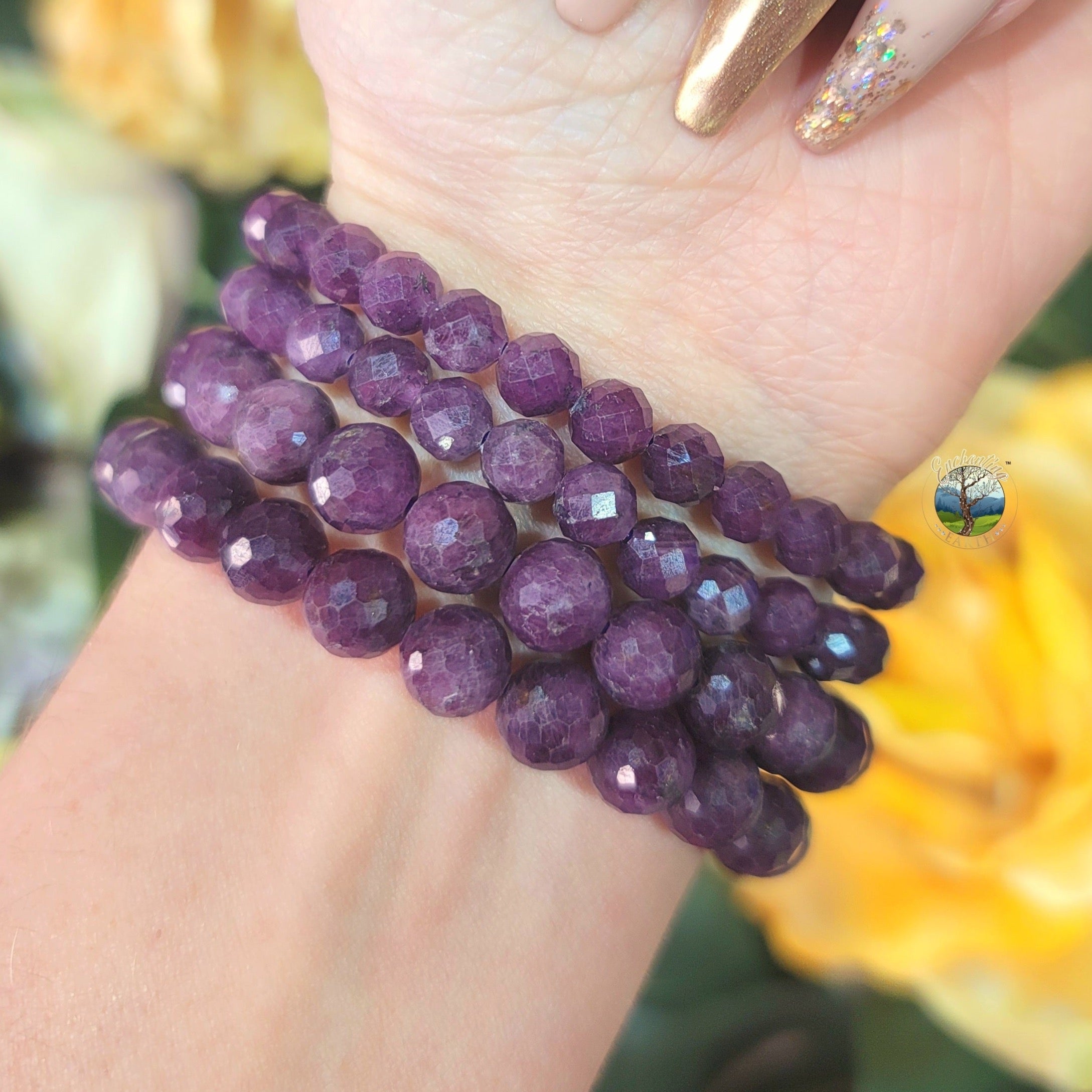 Violet Ruby Faceted Bracelet (High Quality) for Attraction, Love and Passion