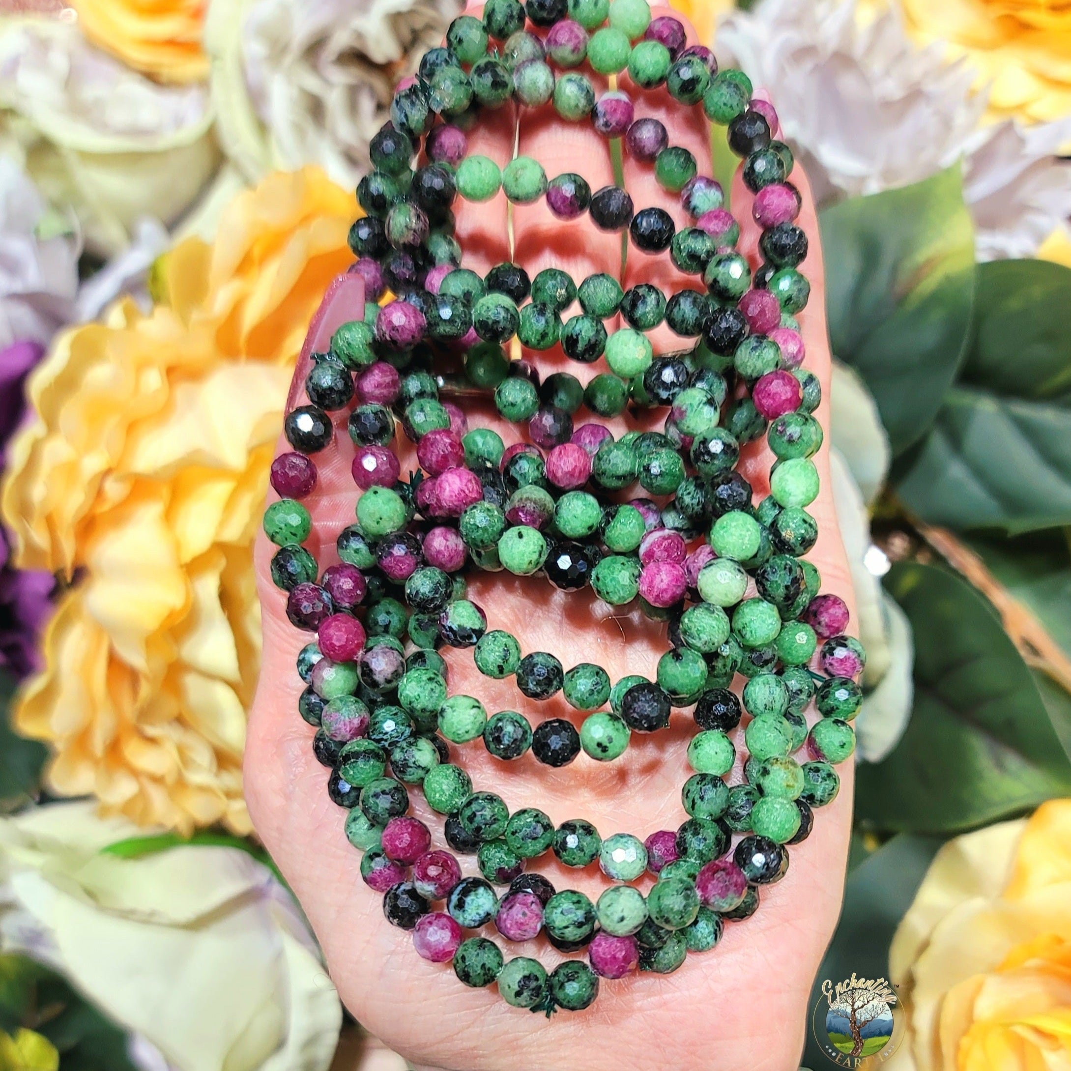 Ruby Zoisite Faceted Bracelet for Abundance, Courage and Passion