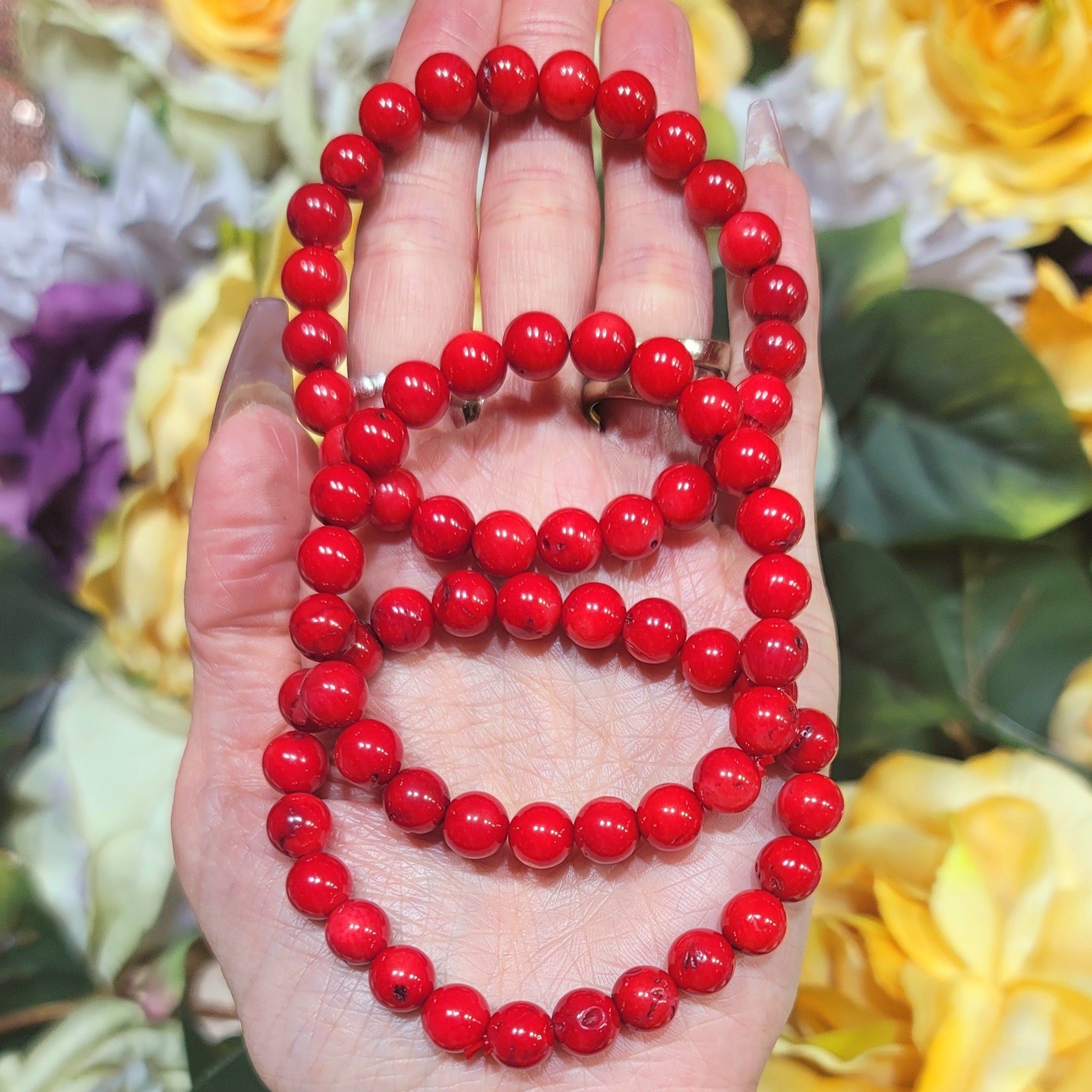 Rare Red Bamboo Coral Bracelet for Leadership, Luck and Successful Business