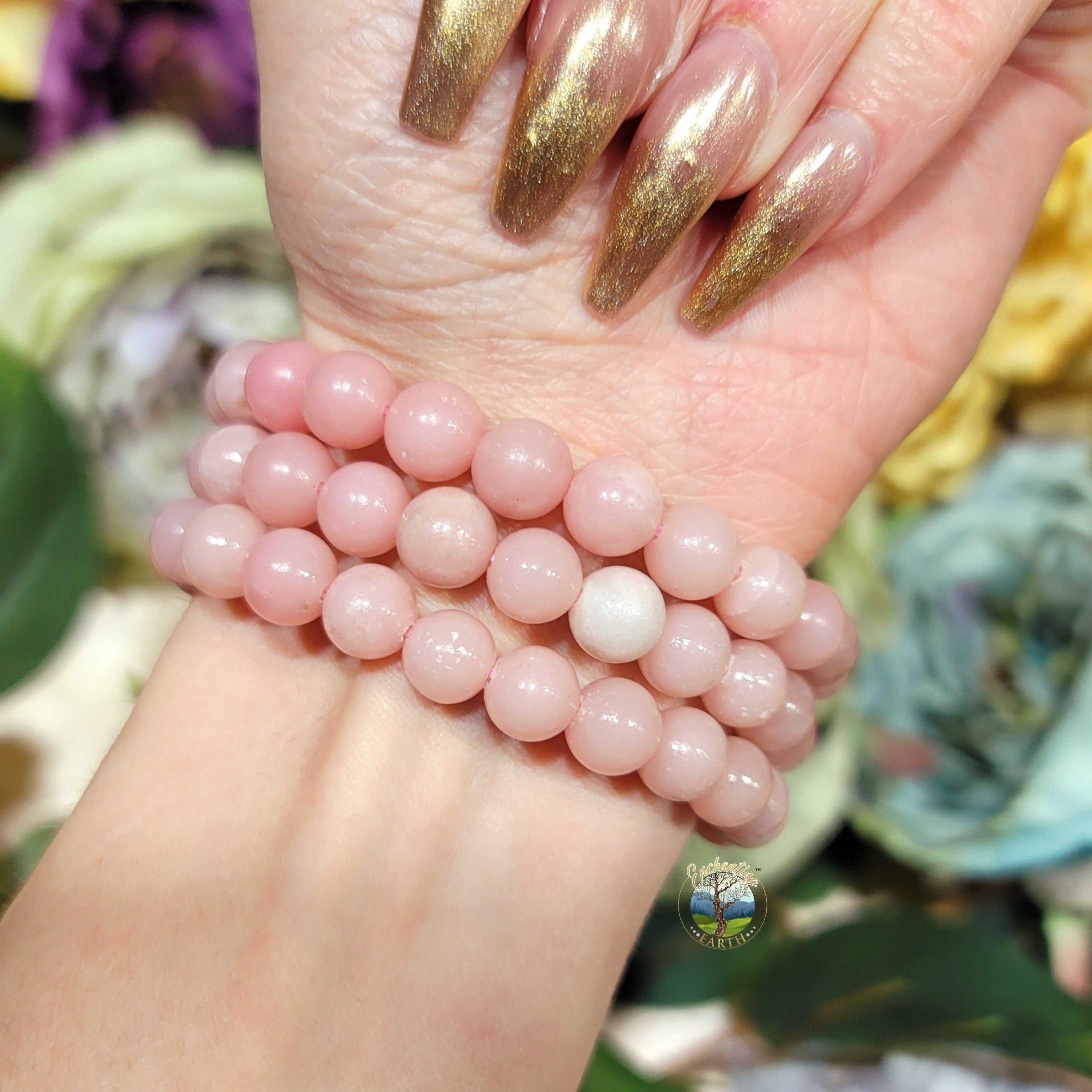 Pink Opal Bracelet for Emotional Healing, Joy and Romance