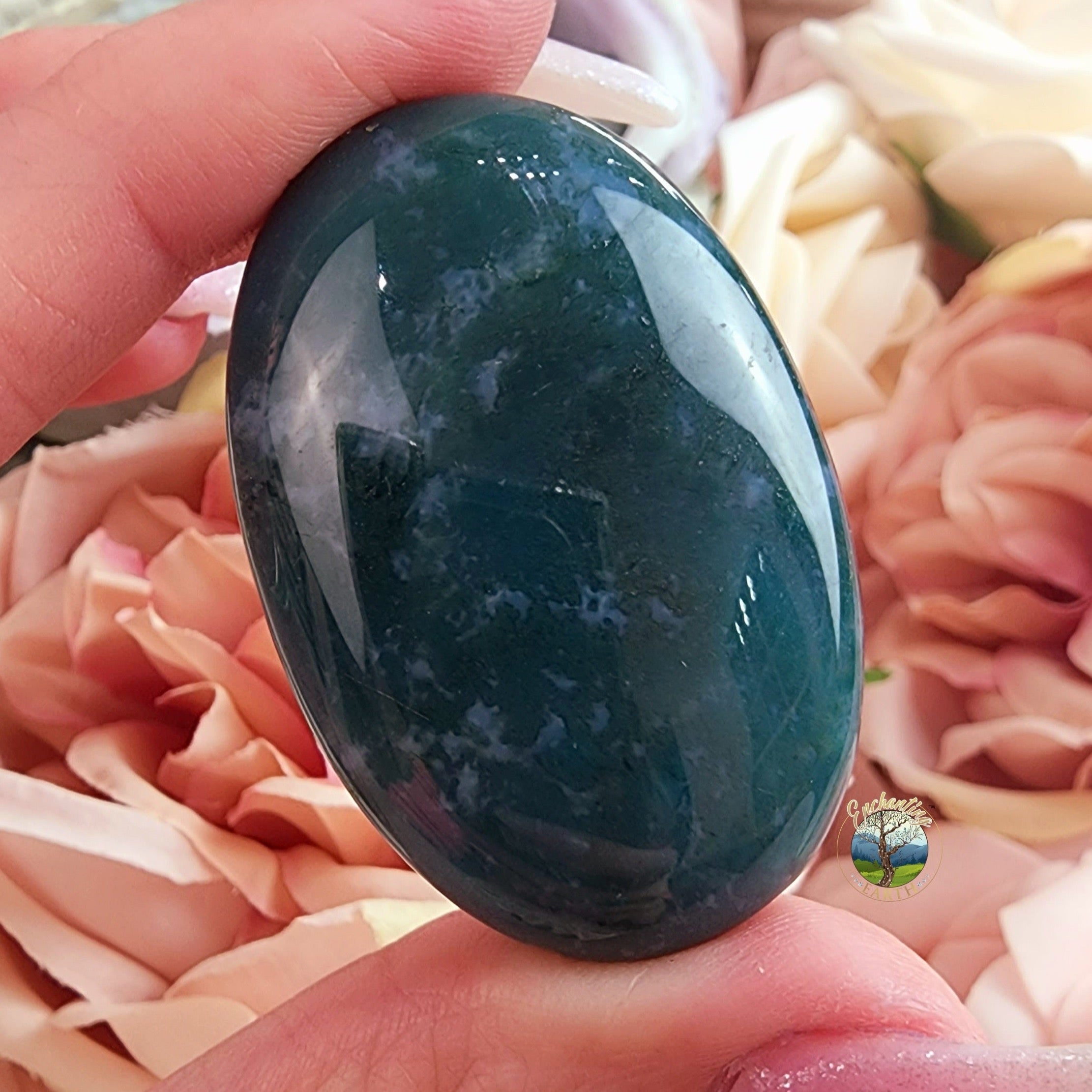 Moss Agate Palm for Addiction Healing, Grounding & Manifesting Dreams into Reality
