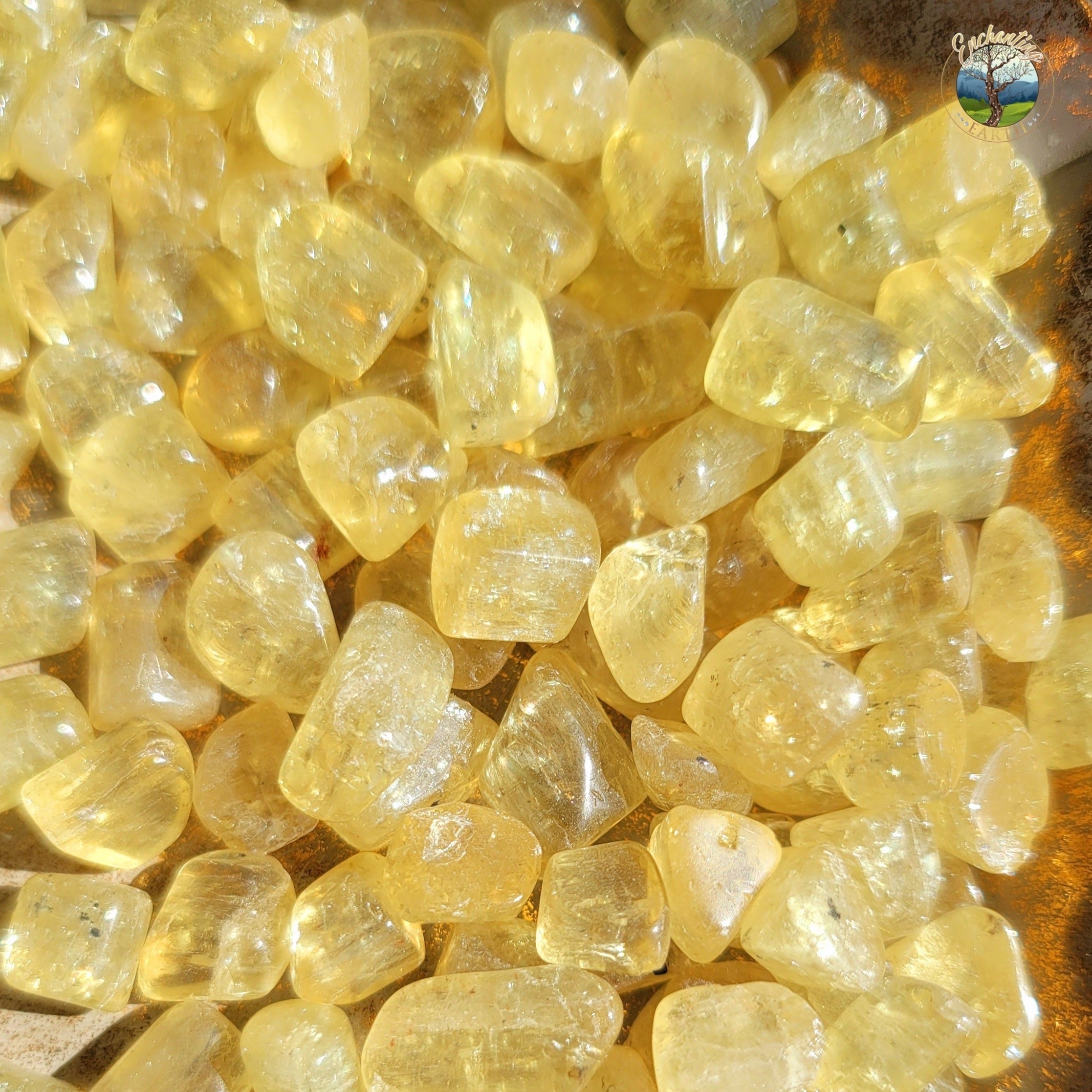 Golden Yellow Apatite Tumble for Healthy Metabolism, Manifesting