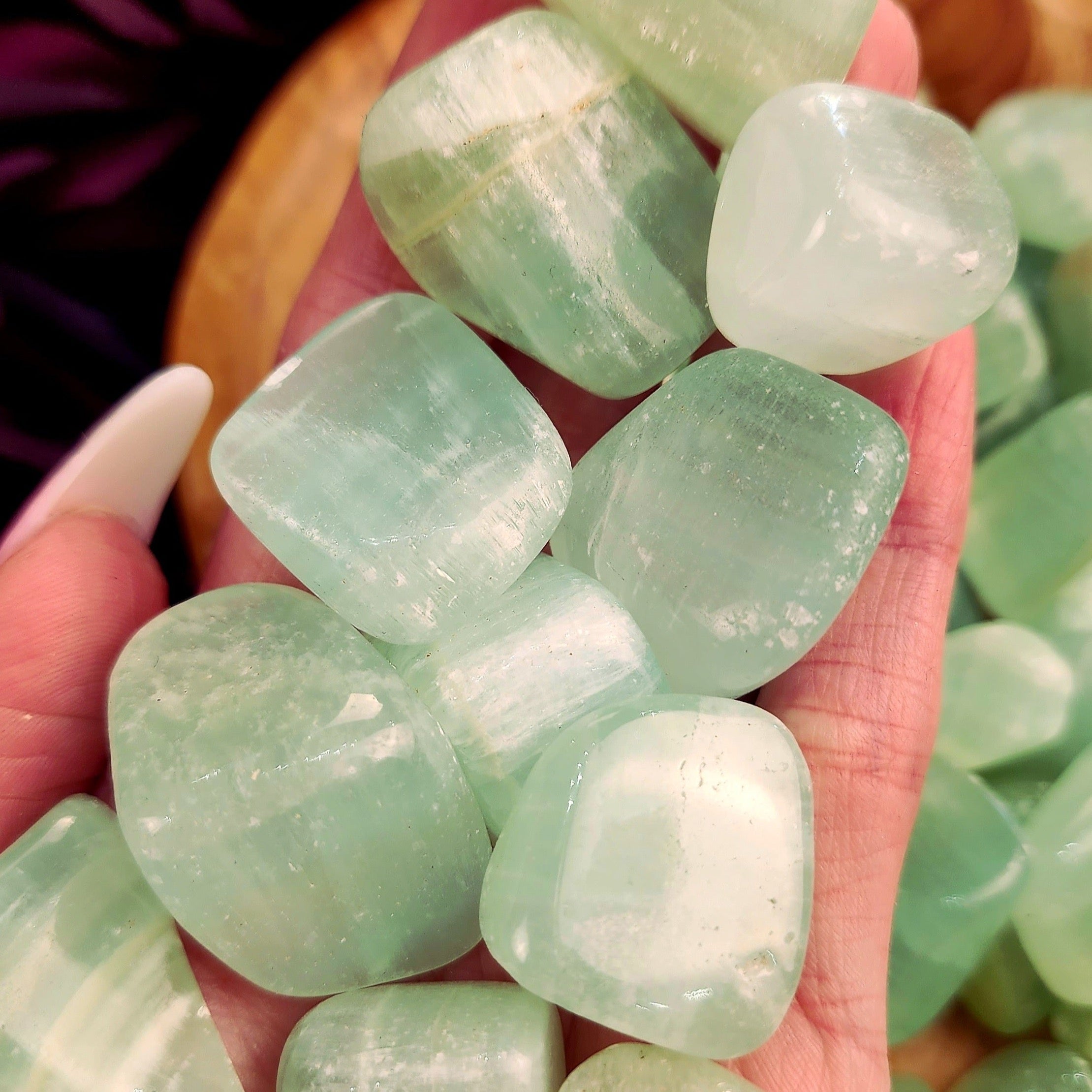 Pistachio Calcite Tumble for Joy and Emotional Support through Transitions
