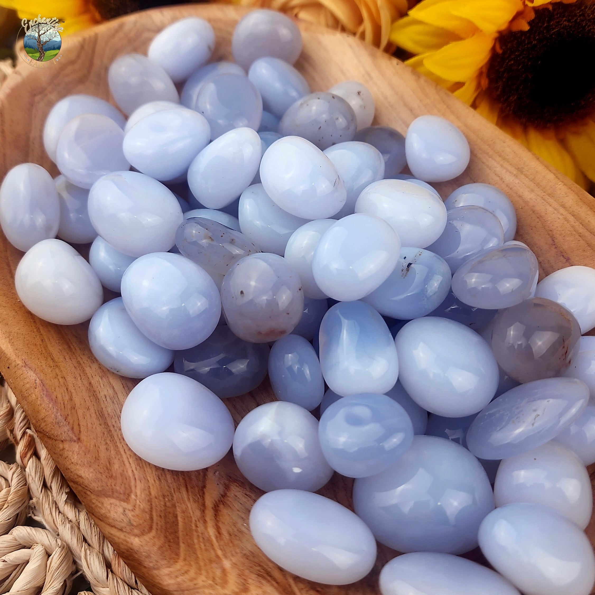Blue Chalcedony Tumble for Calming the Mind, Stress Relief and Peace