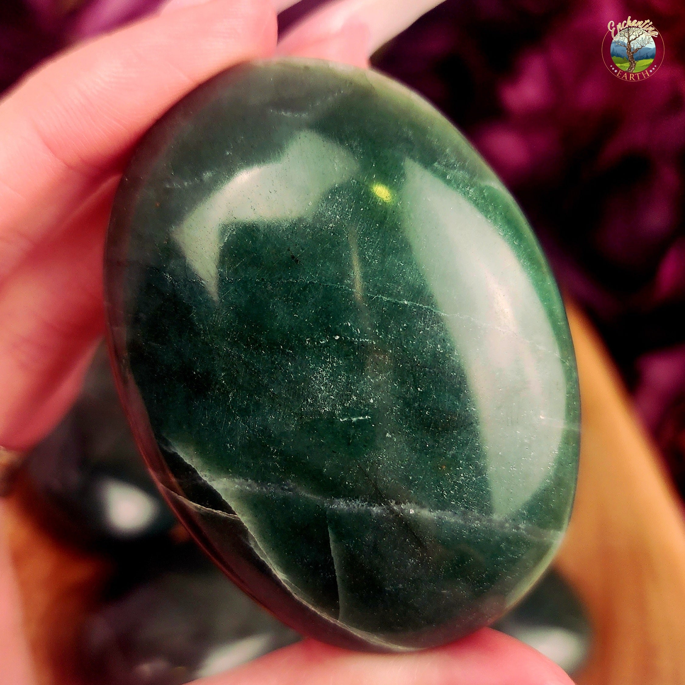 Green Aventurine Palm Stone (High Quality) for Abundance, Good Luck and Joy