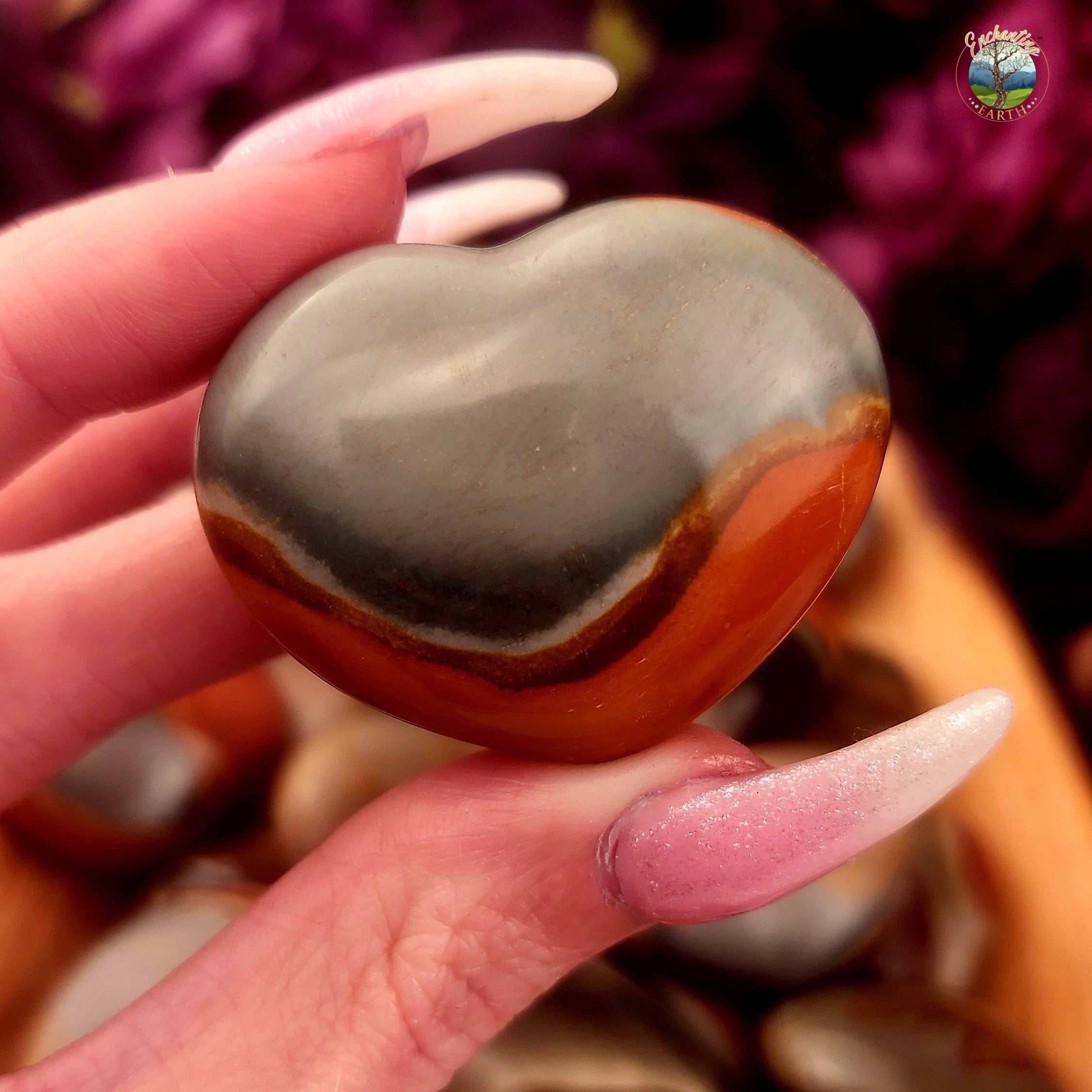 Polychrome Jasper Heart for Dream Recall, Optimism and Protection