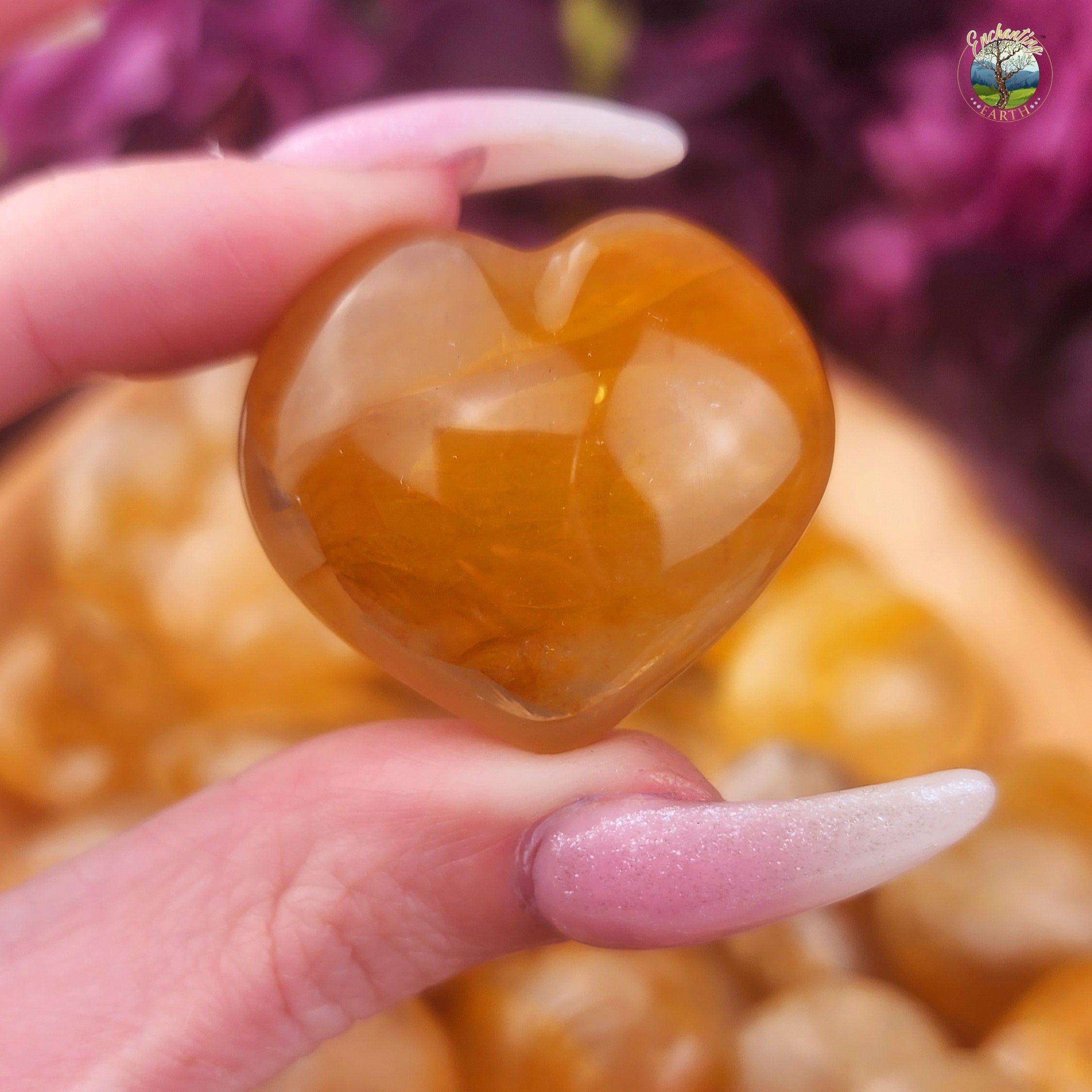 Golden Healer Quartz Heart for Self Healing and Peace