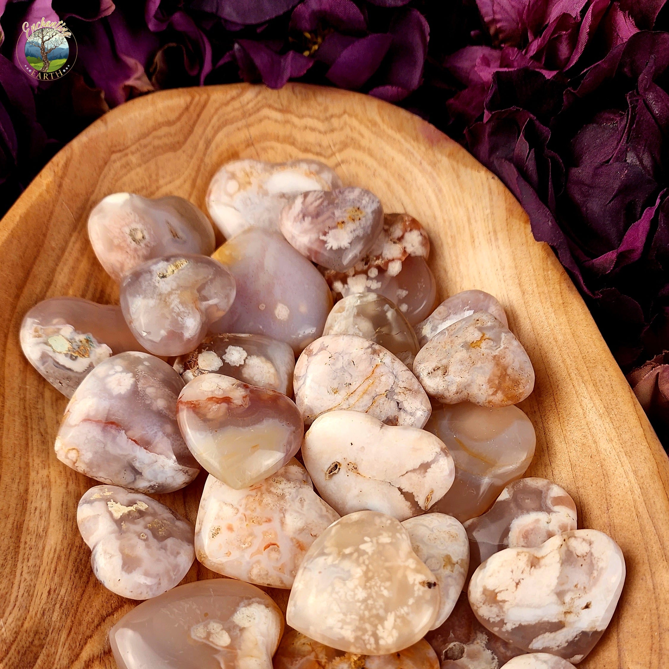 Flower Agate Heart for Embracing your Full Potential