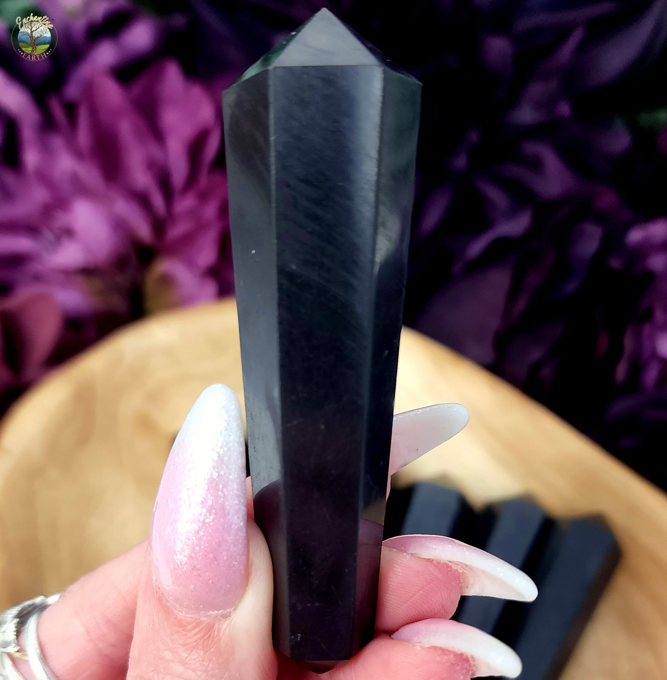 Shungite Double Terminated Point/Wand for Balance, Cleansing and Healing