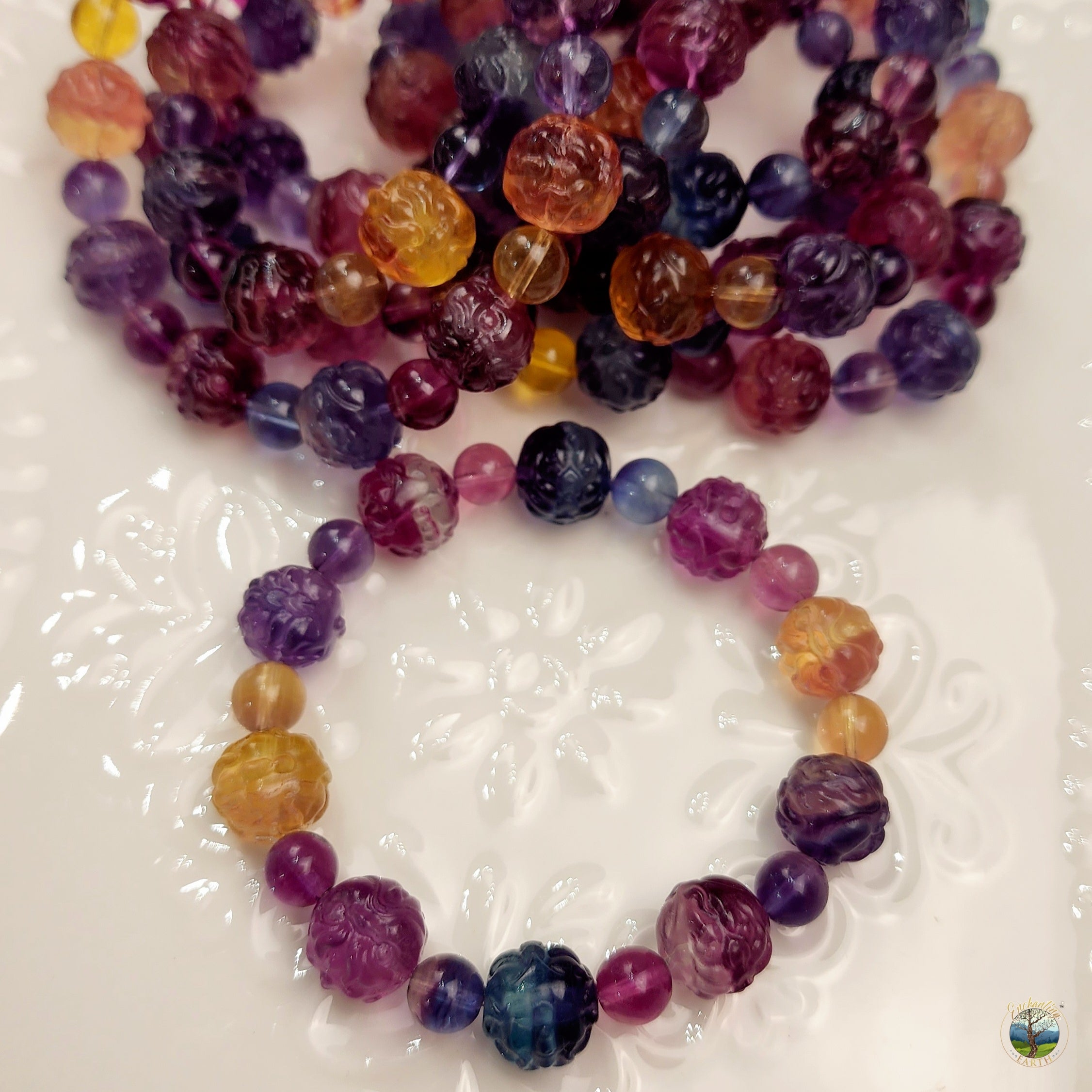 Fluorite Carved Bracelet for Focus and Mental Clarity
