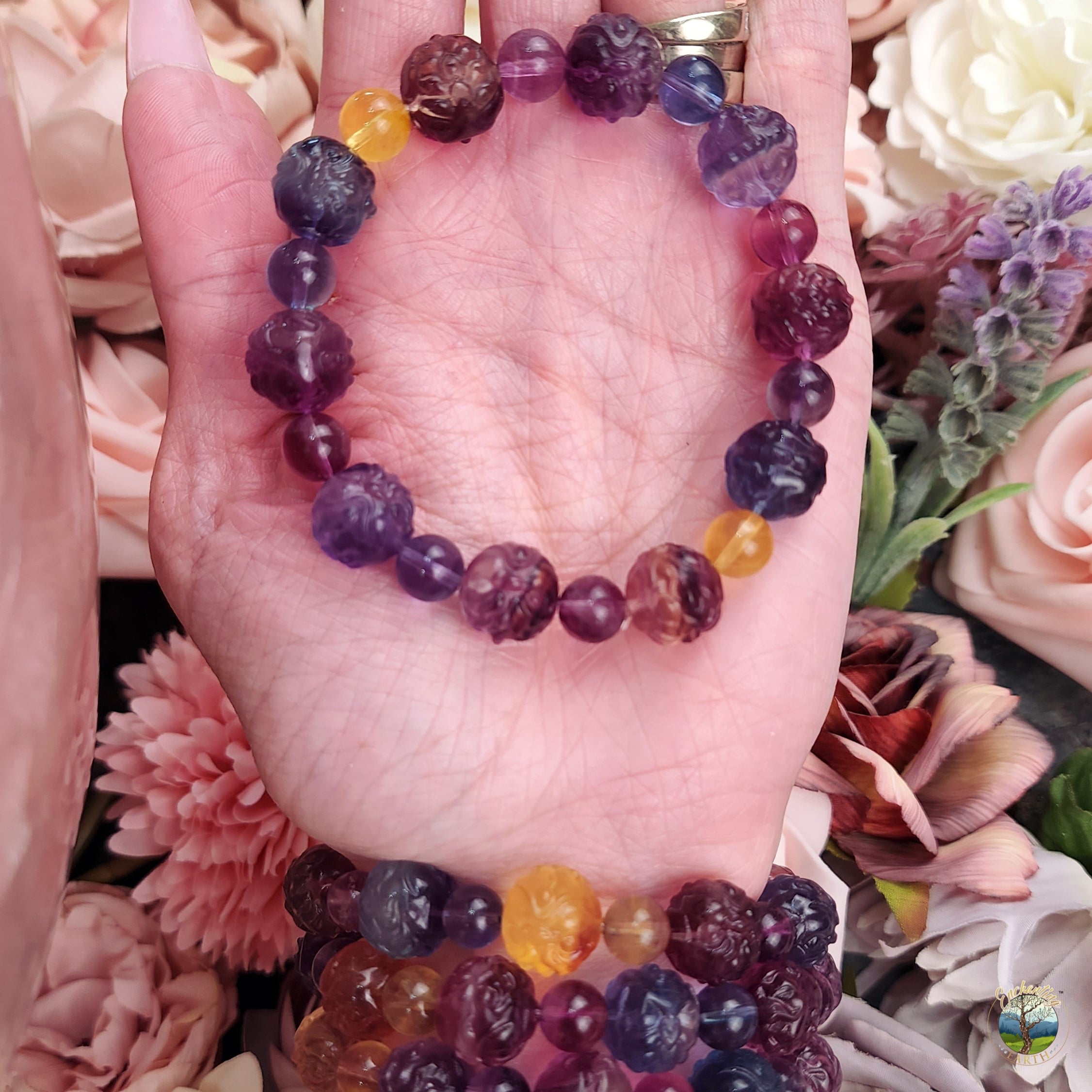 Fluorite Carved Bracelet for Focus and Mental Clarity