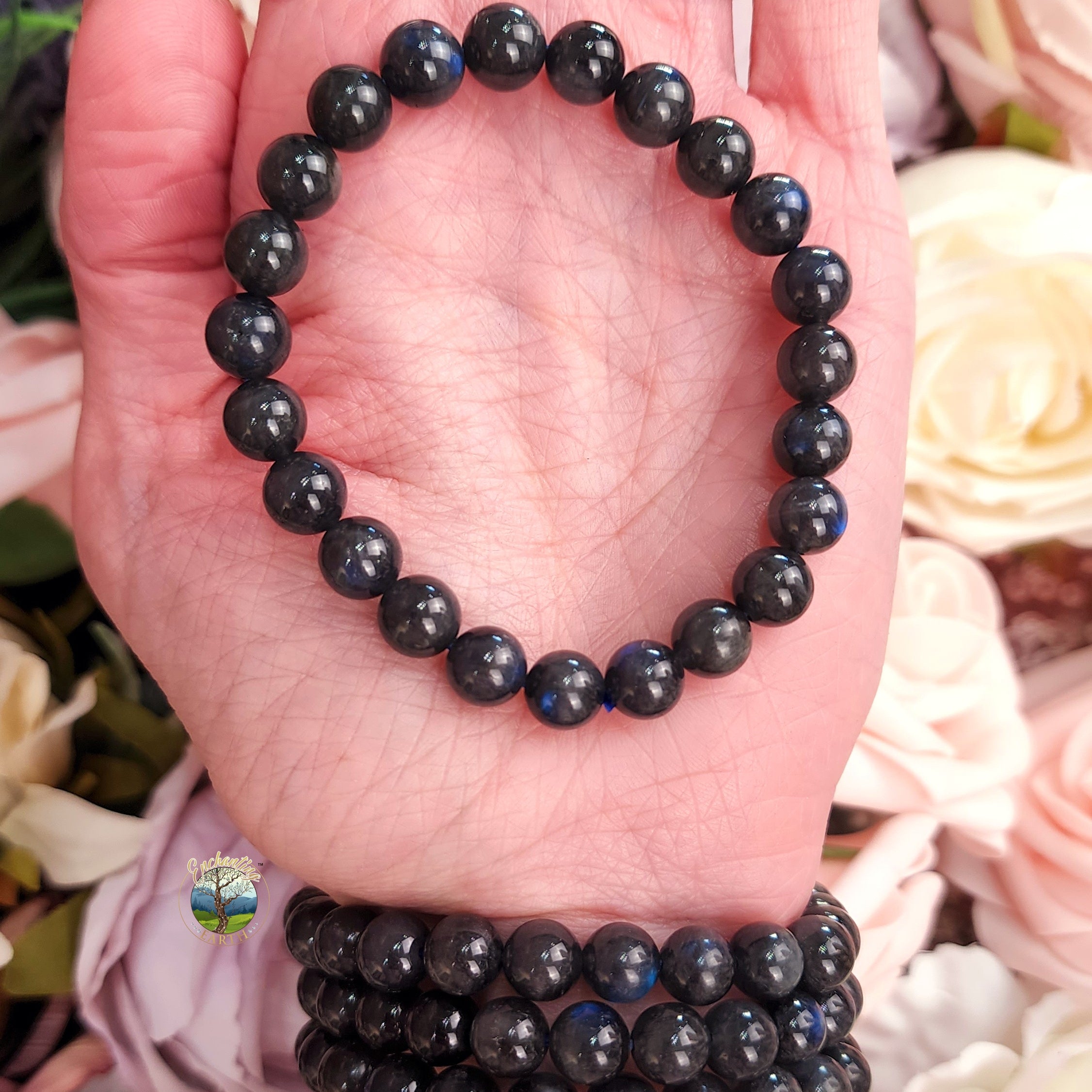 Black Labradorite Bracelet (AAA Grade) for Intuition and Magic