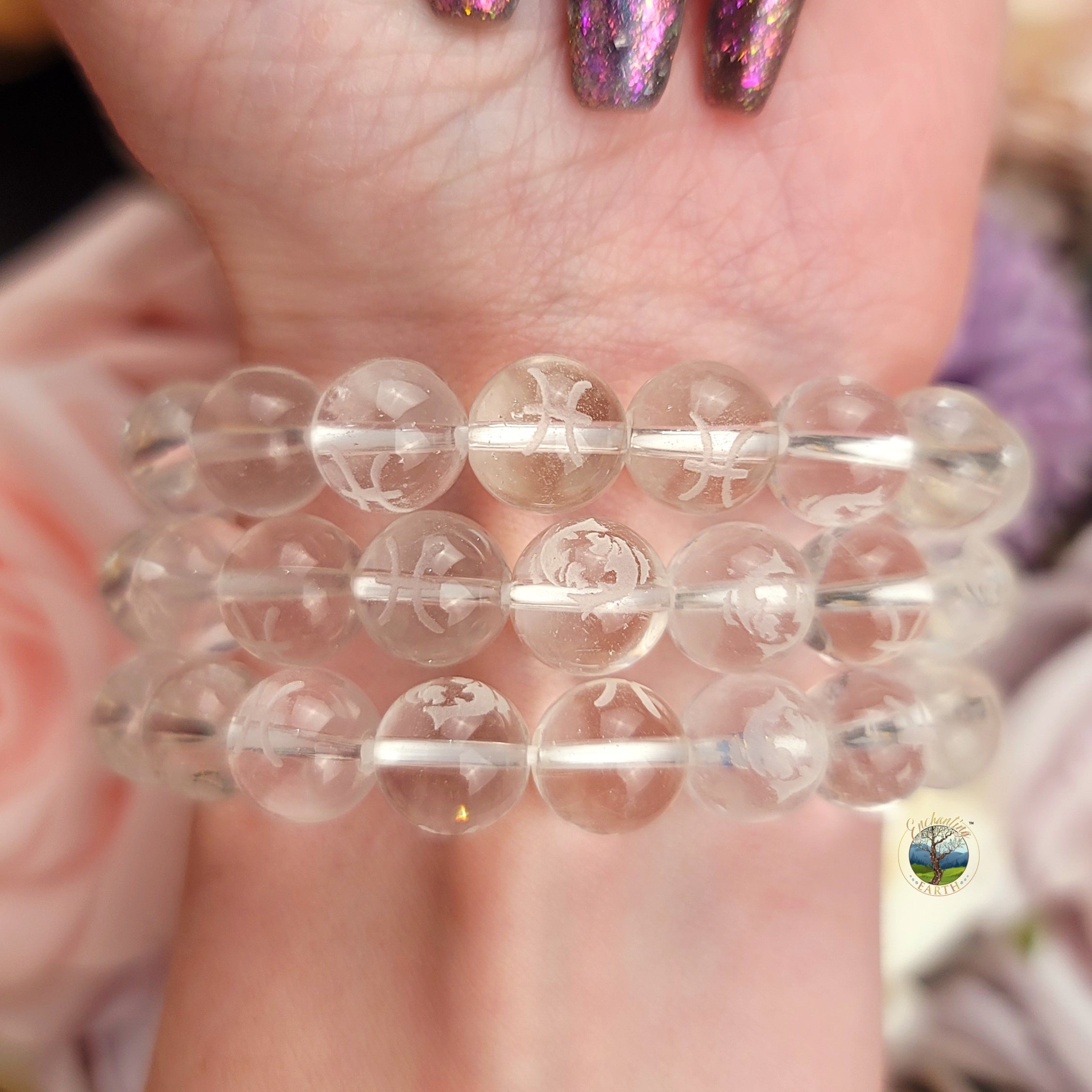 Clear Quartz Zodiac Bracelet for Healing, Manifesting and Setting Intentions *Pick Your Sign*